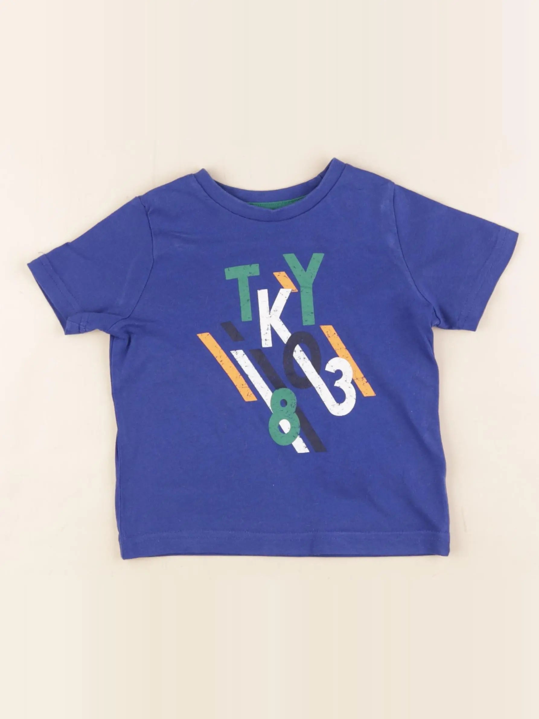 Vertbaudet - tee-shirt bleu - 2 ans