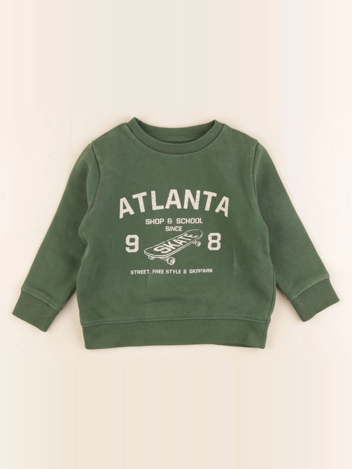 Vertbaudet - sweat vert - 2 ans