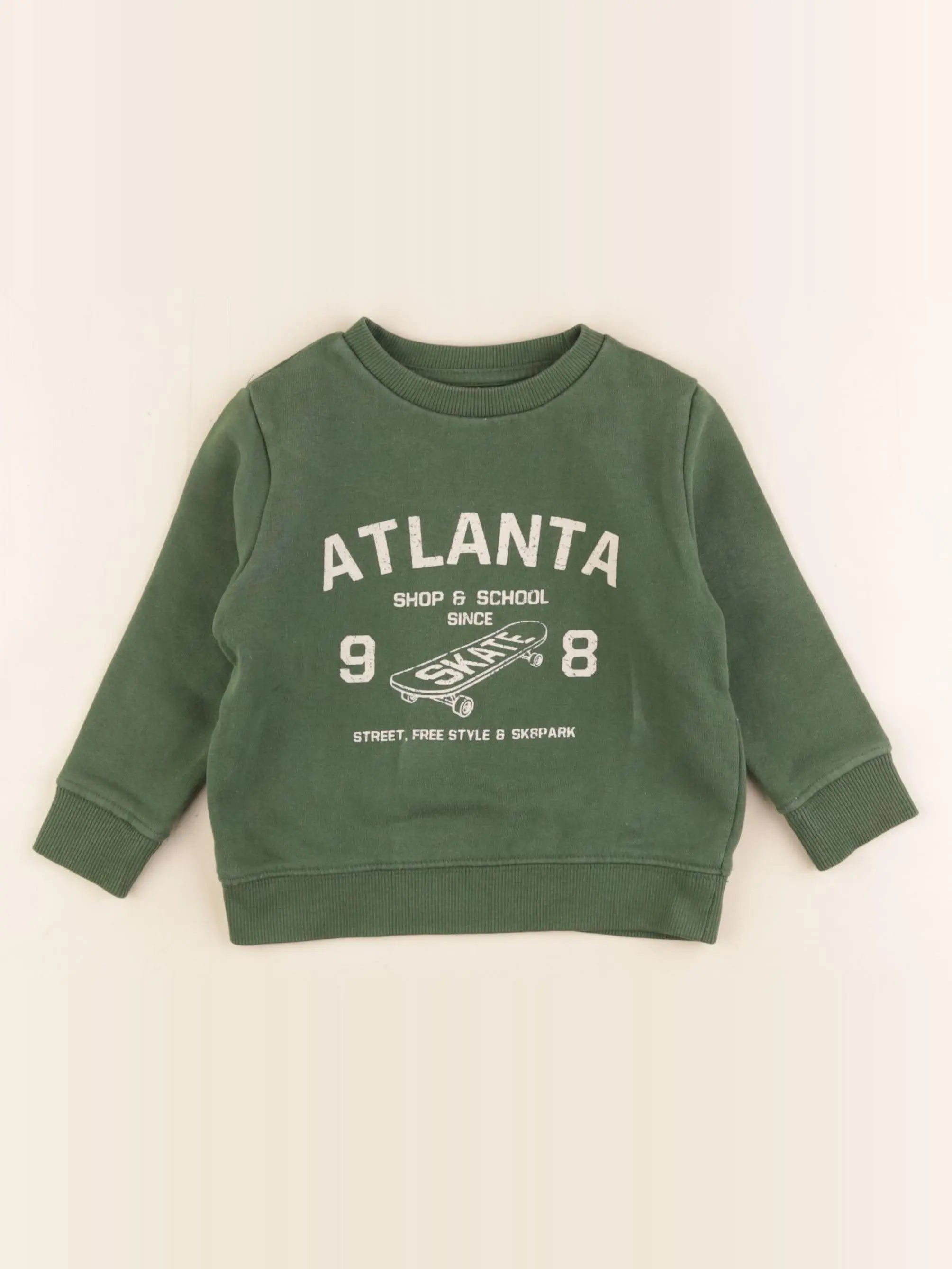 Vertbaudet - sweat vert - 2 ans