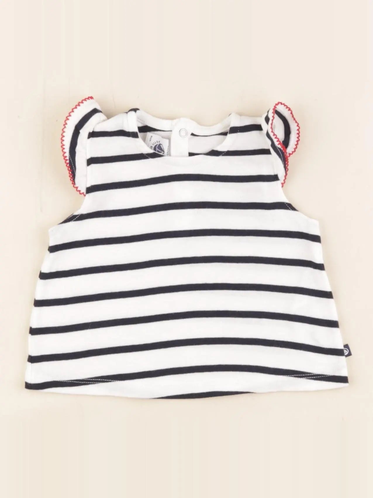 Petit Bateau - tee-shirt blanc, bleu - 3 mois