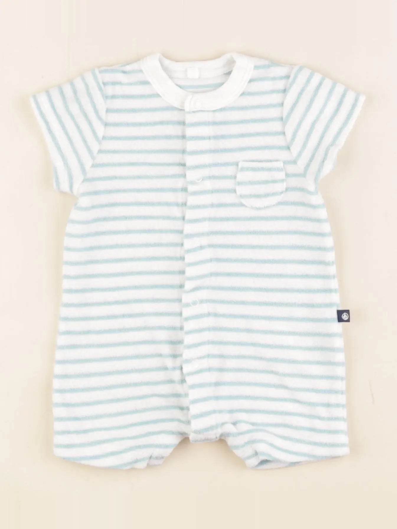 Petit Bateau - combinaison blanc, bleu - 1 mois