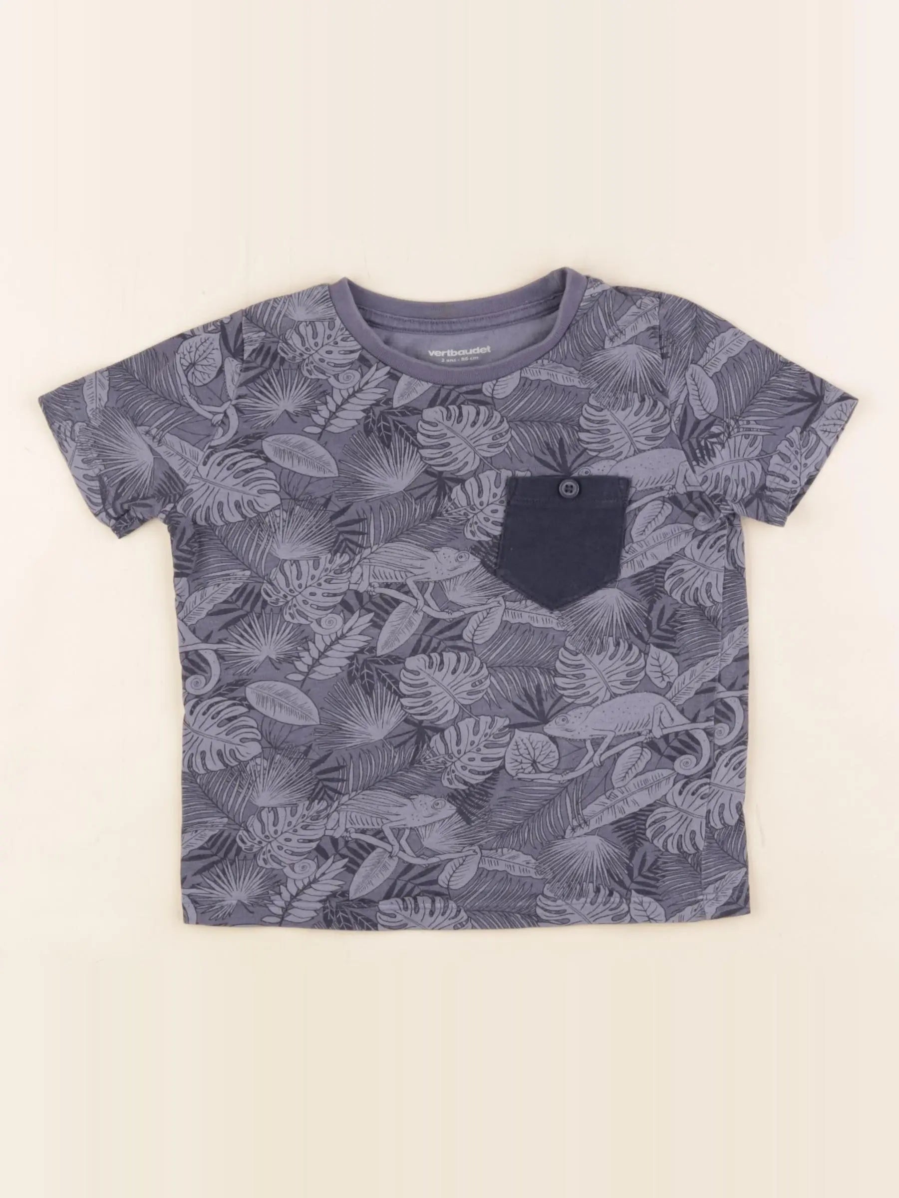 Vertbaudet - tee-shirt bleu - 2 ans