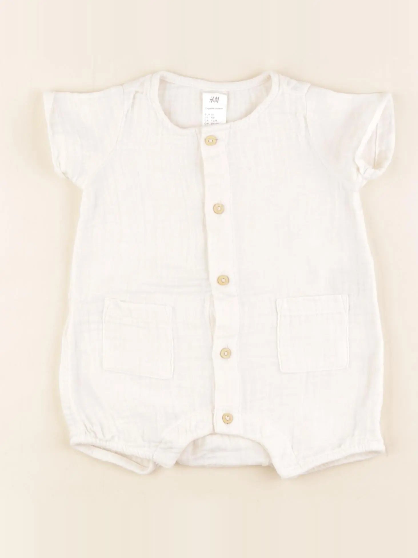 H&M - combinaison beige - 1/2 mois