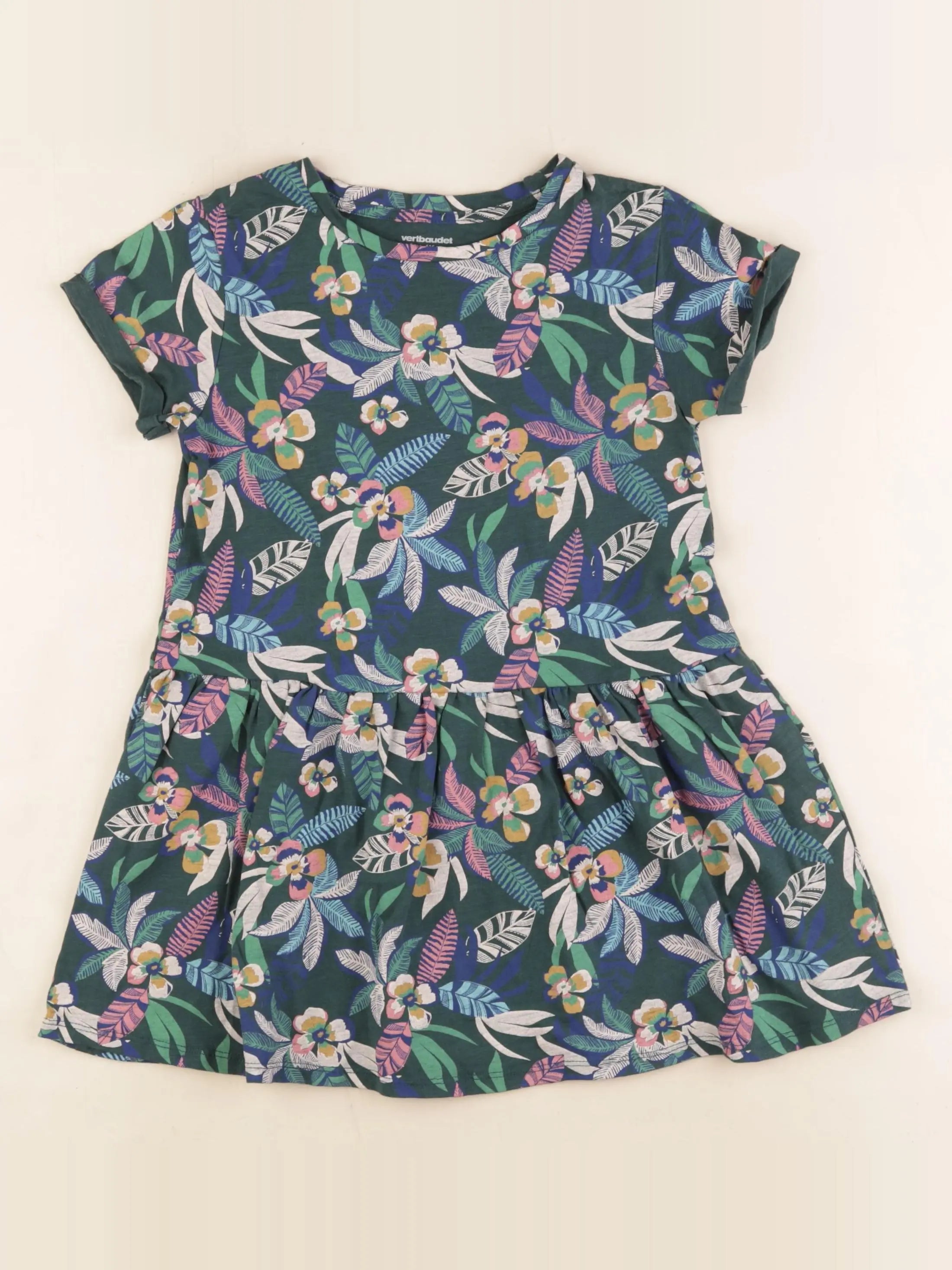 Vertbaudet - robe vert - 6 ans