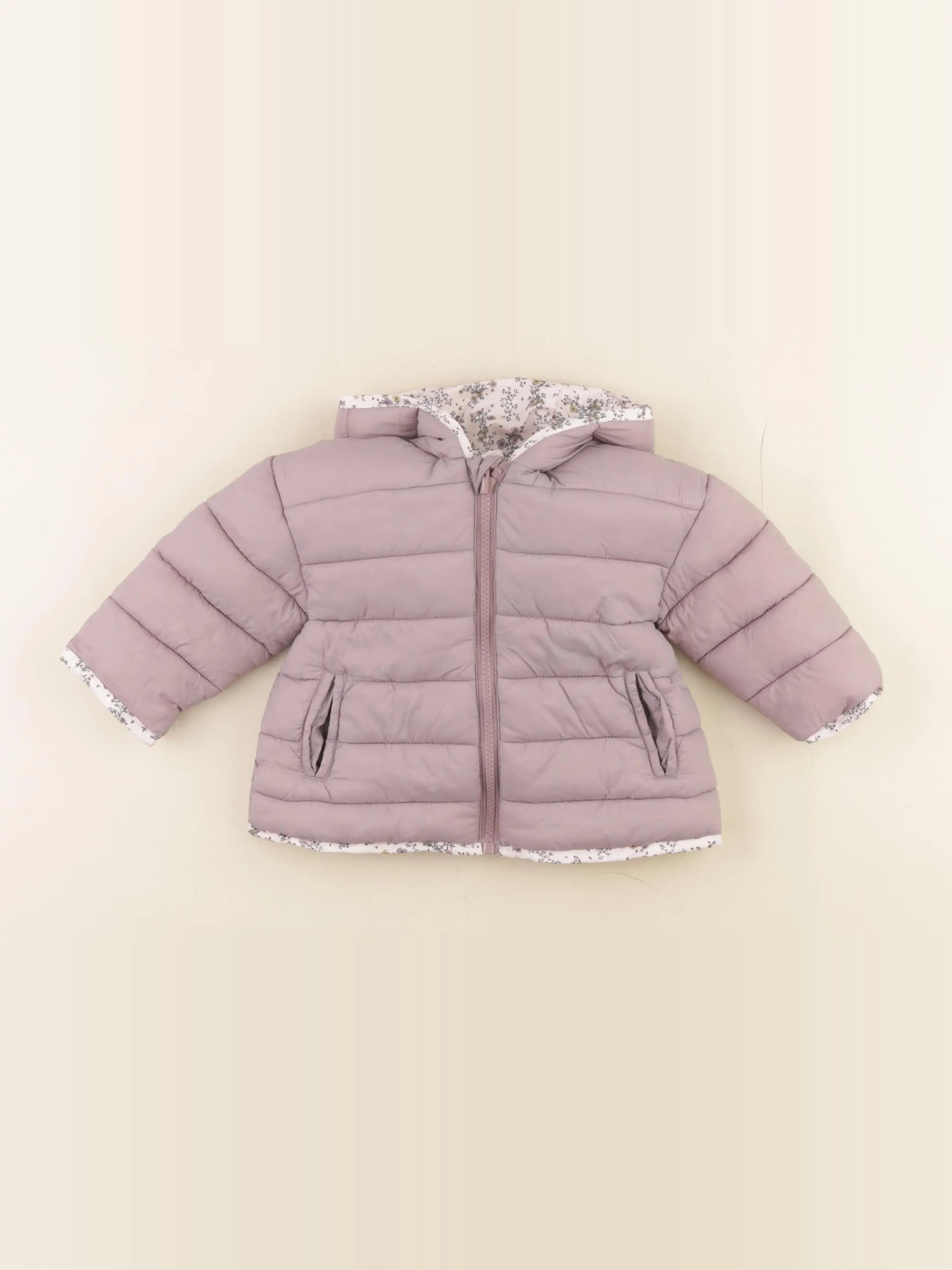 Vertbaudet - doudoune réversible rose - 12 mois