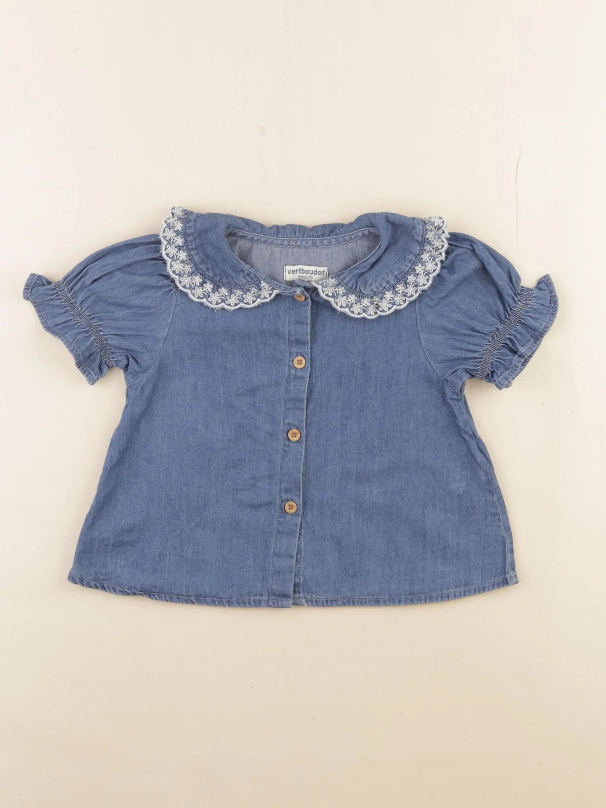 Vertbaudet - blouse bleu - 2 ans