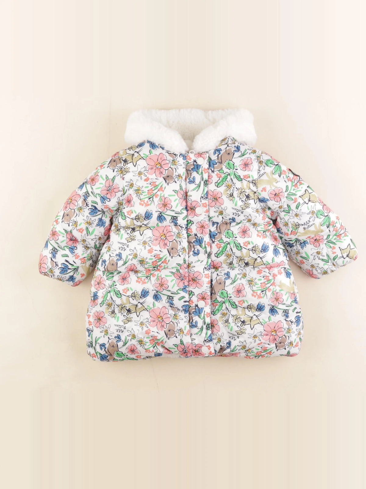 Petit Bateau - parka multicolore - 12 mois