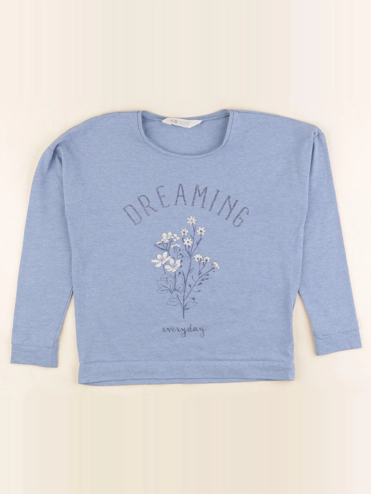 H&M - tee-shirt bleu - 6/8 ans