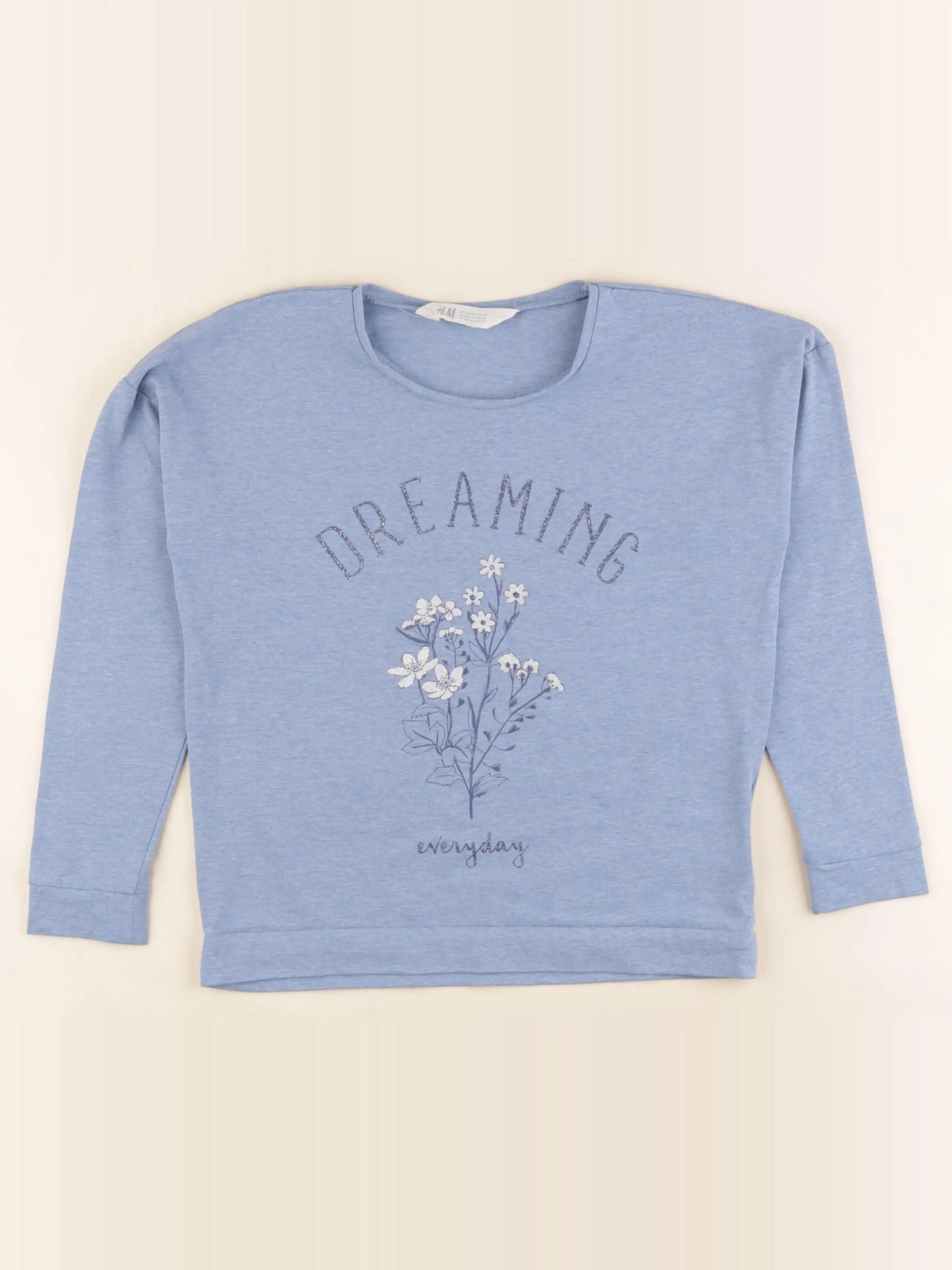 H&M - tee-shirt bleu - 6/8 ans