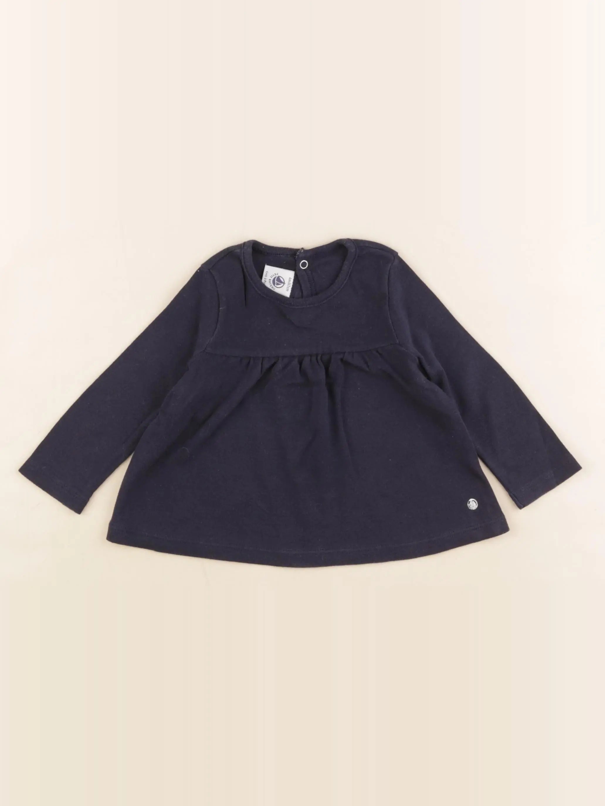 Petit Bateau - tee-shirt bleu - 6 mois
