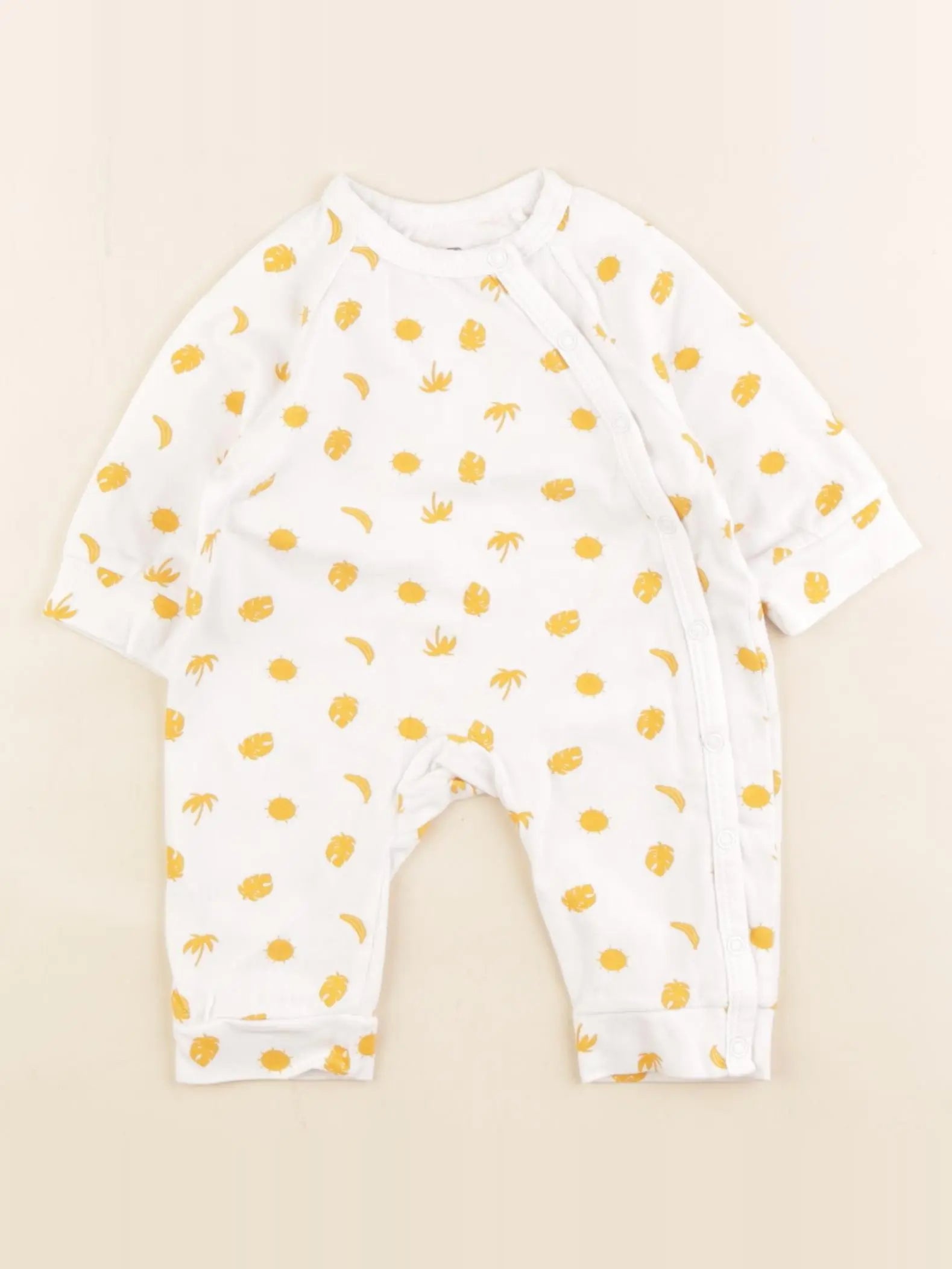 La Redoute - pyjama coton blanc, jaune - 1 mois