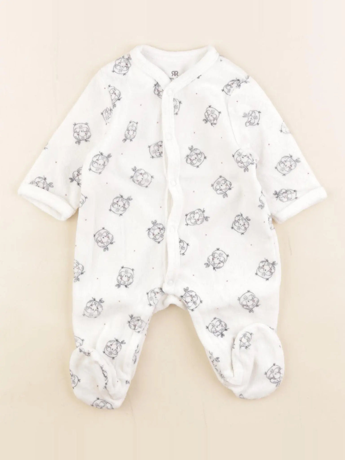 La Redoute - pyjama velours blanc - 1 mois