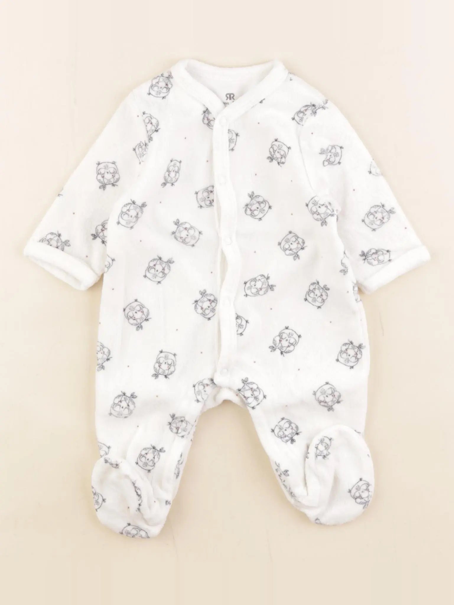 La Redoute - pyjama velours blanc - 1 mois