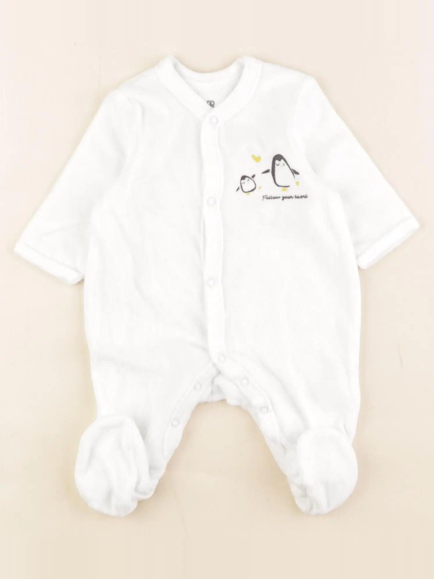 La Redoute - pyjama velours blanc - 1 mois