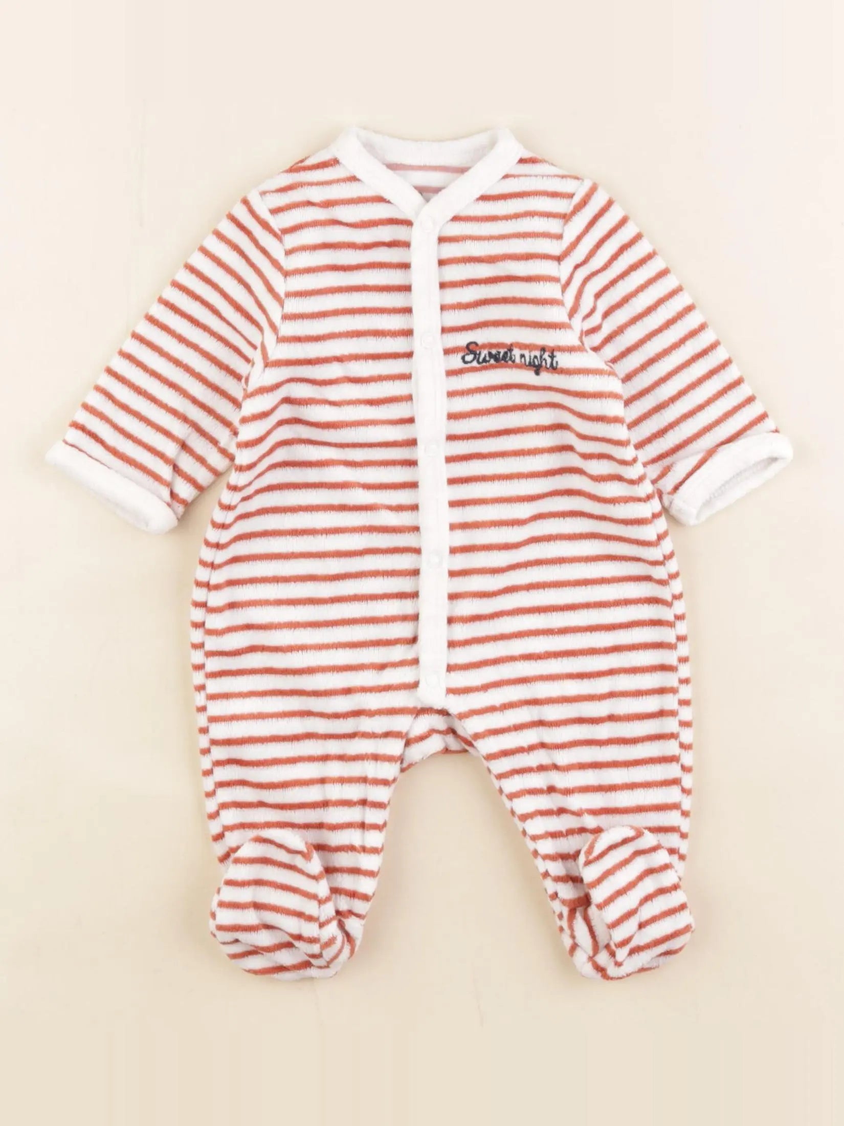 La Redoute - pyjama velours blanc, rouge - 1 mois