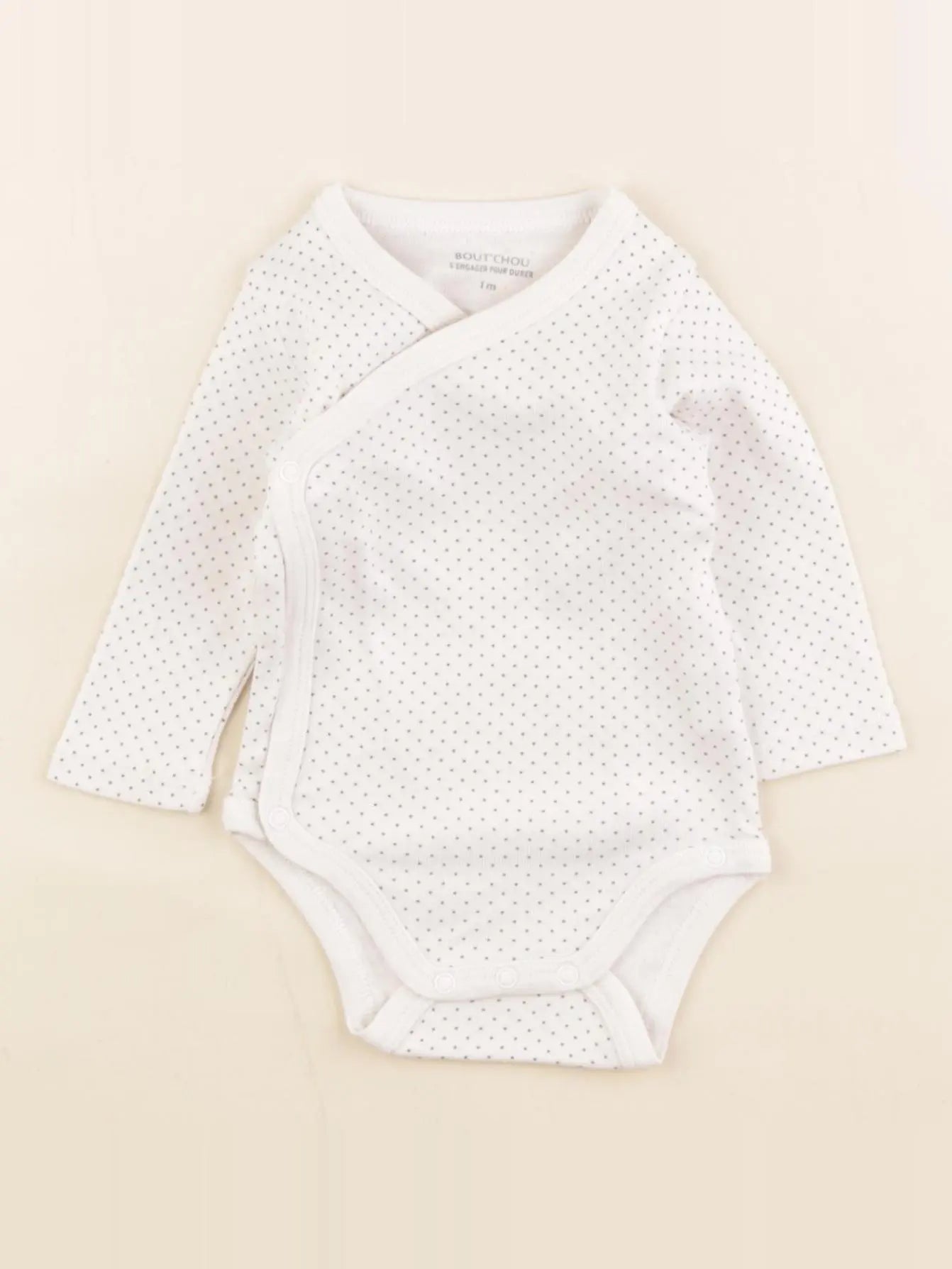 Boutchou - body blanc, noir - 1 mois