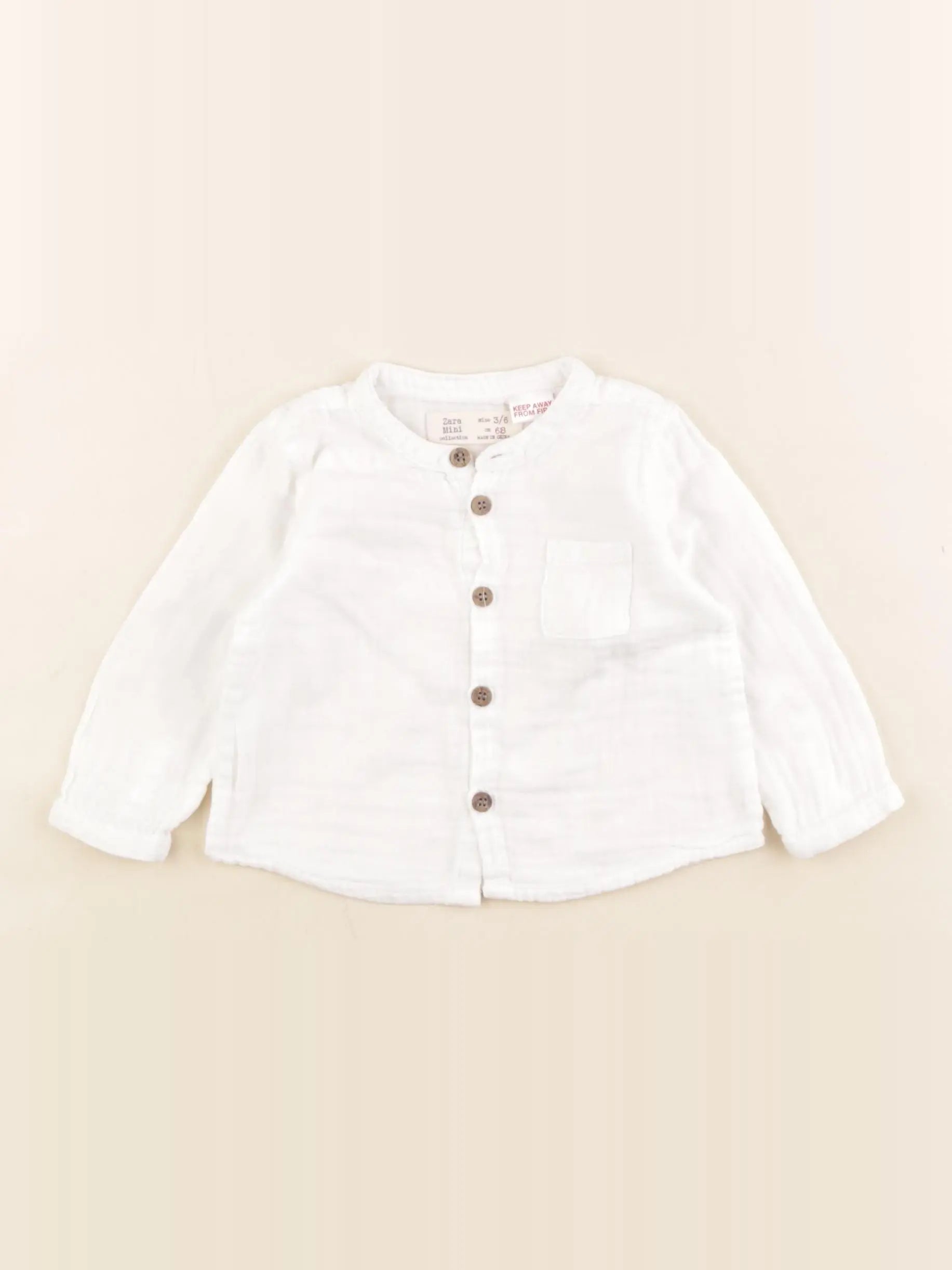 Zara - chemise blanc - 3/6 mois