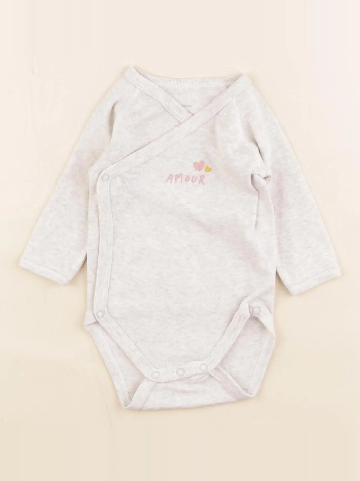 Petit Bateau - body gris - 3 mois