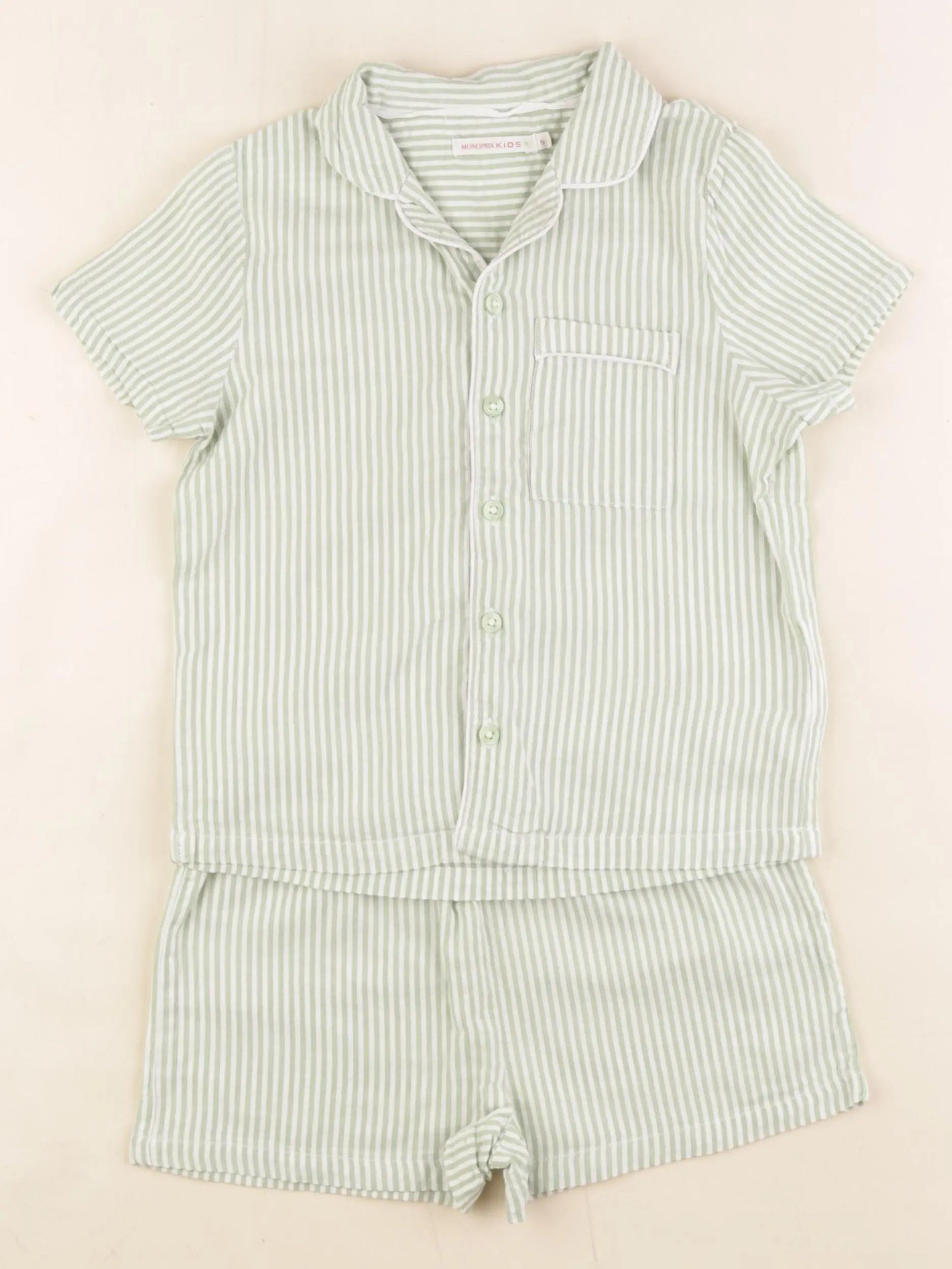Monoprix - pyjama coton vert - 5 ans