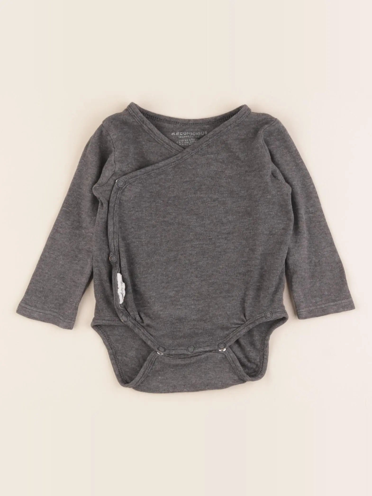 H&M - body gris - 2/4 mois