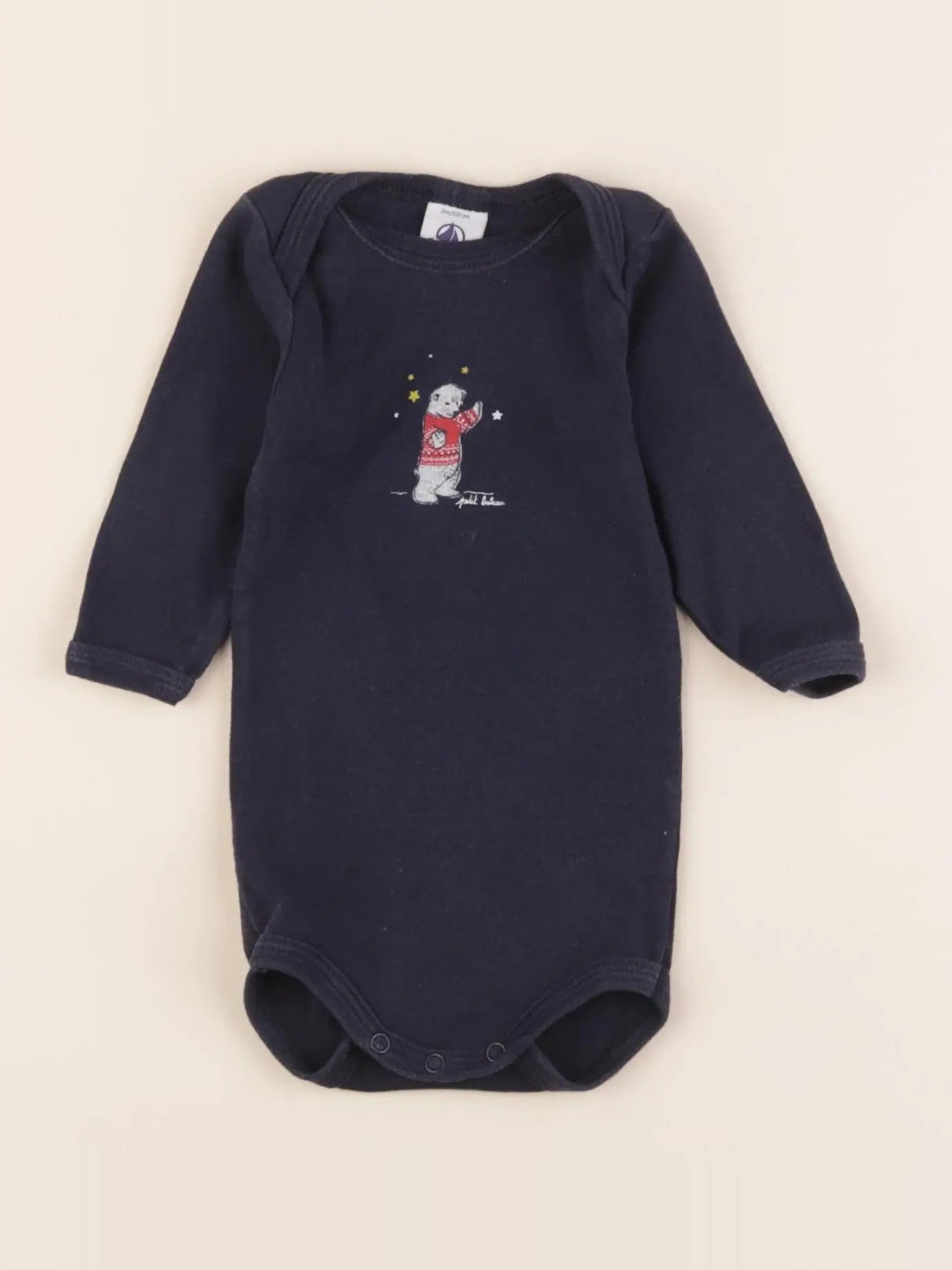 Petit Bateau - body bleu - 3 mois