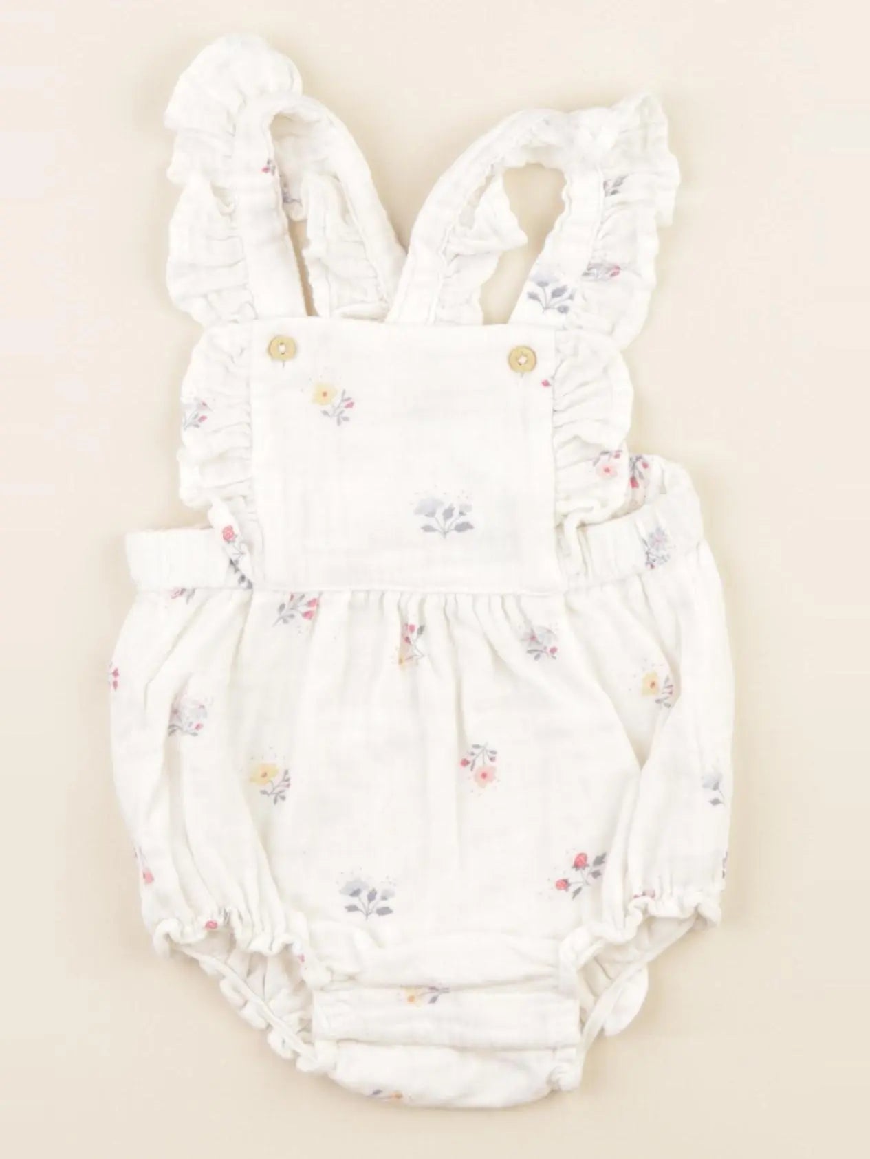 H&M - salopette blanc - 2/4 mois