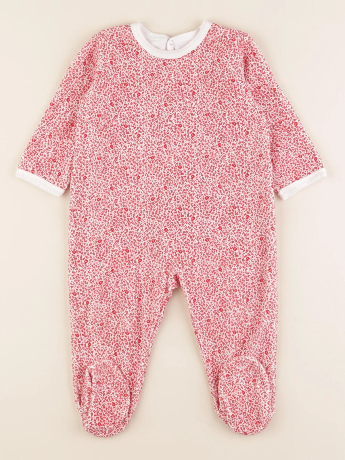 Petit Bateau - pyjama velours rouge - 12 mois
