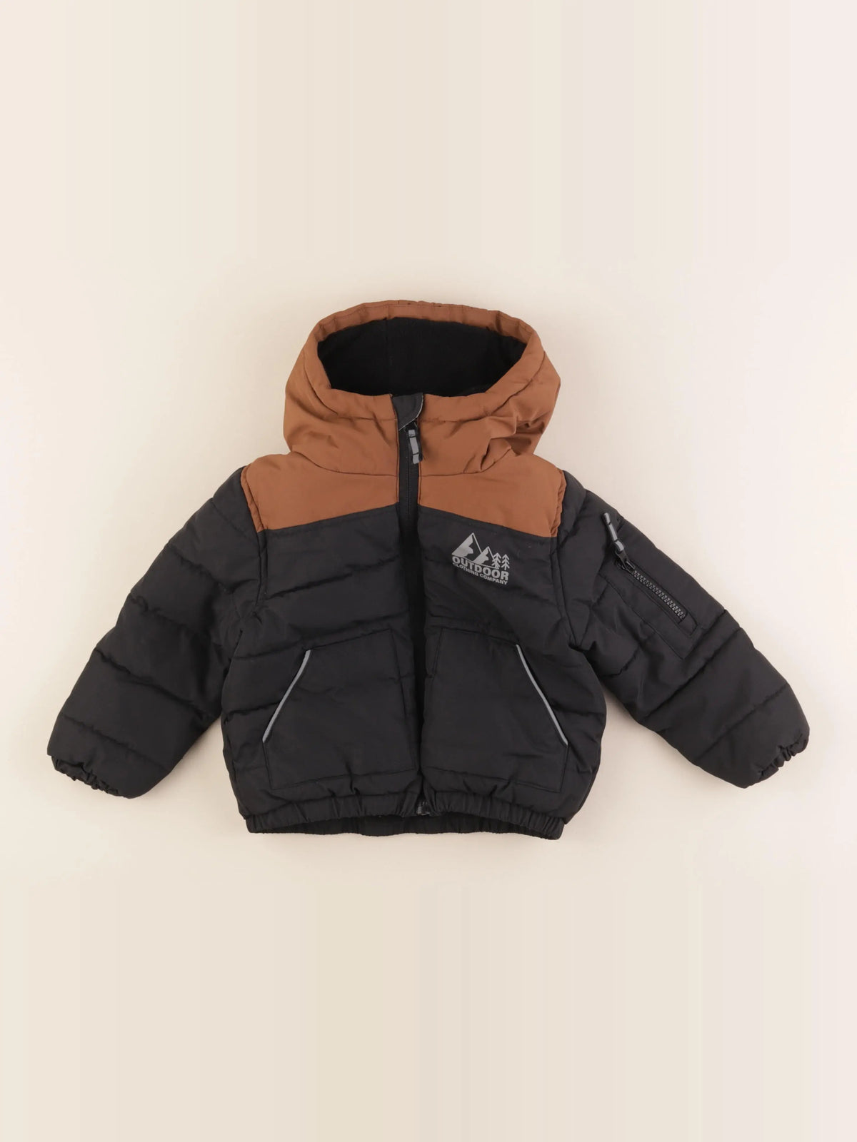 Vertbaudet - doudoune marron, noir - 3 ans