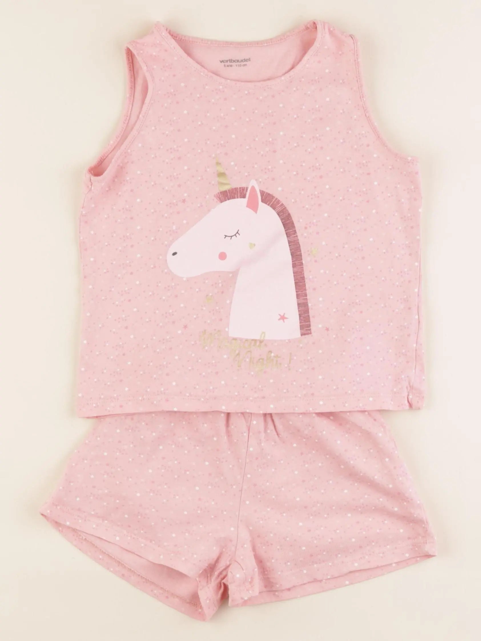Vertbaudet - pyjama coton rose - 5 ans