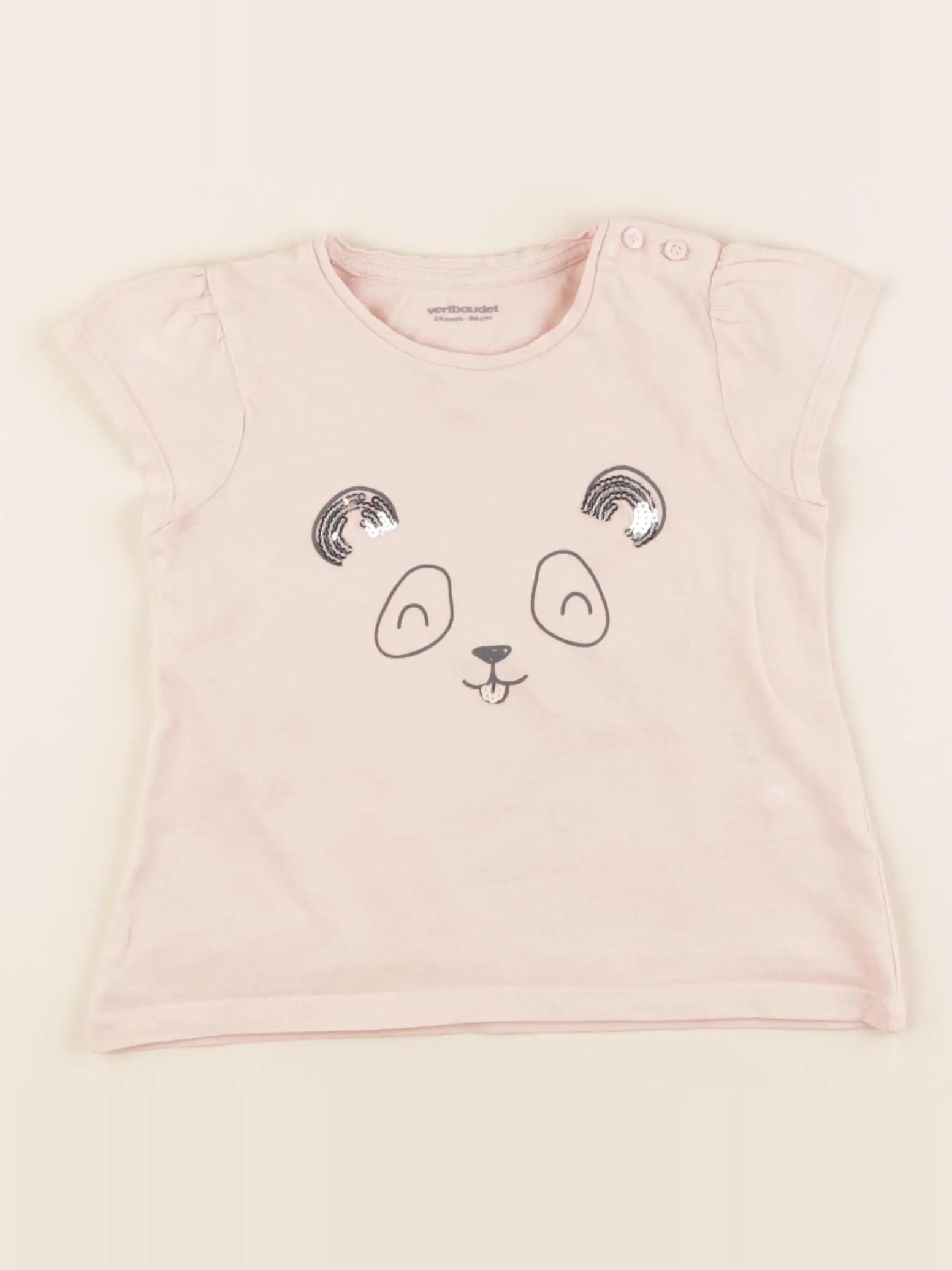 Vertbaudet - tee-shirt rose - 24 mois