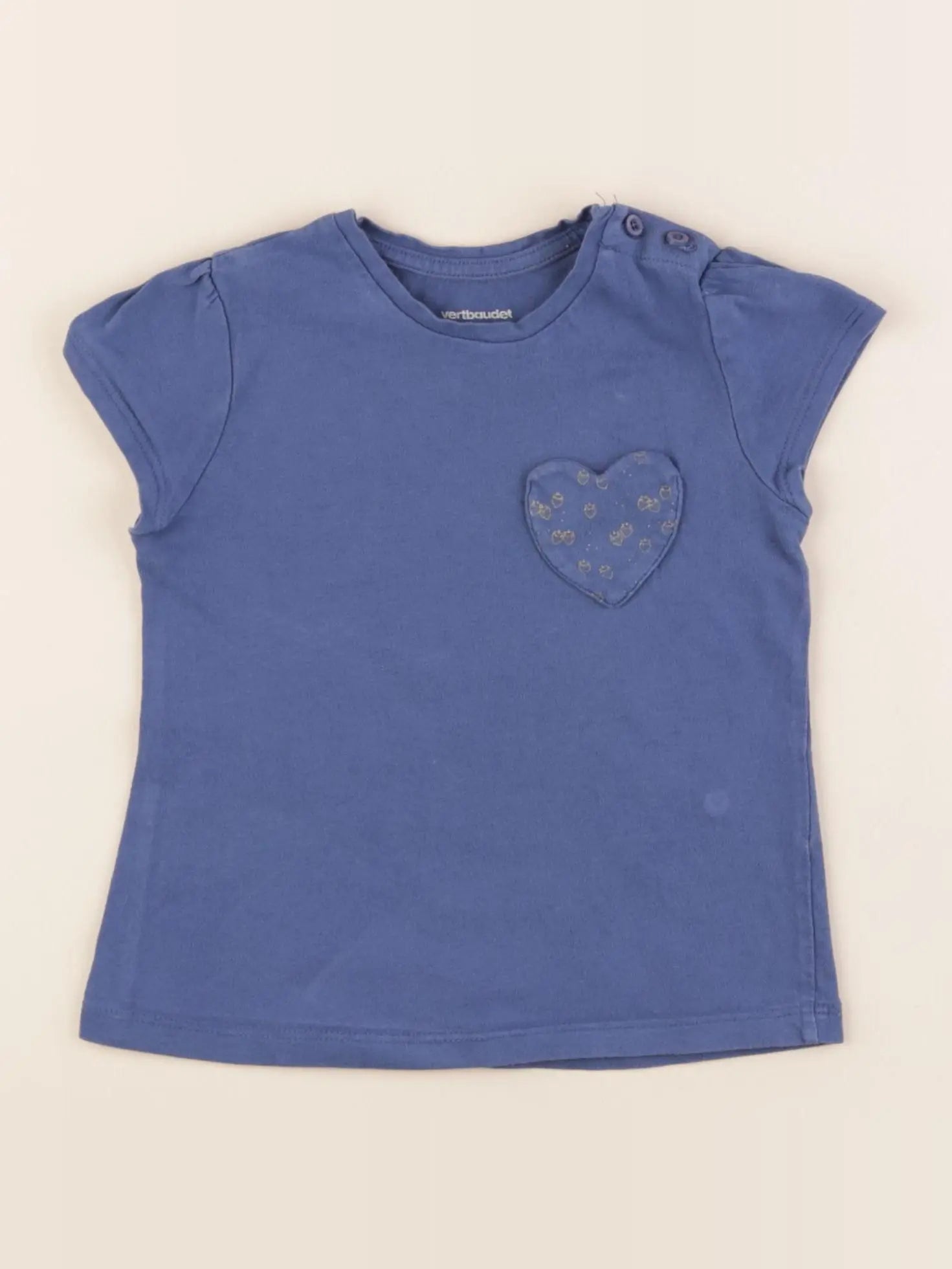 Vertbaudet - tee-shirt bleu - 2 ans