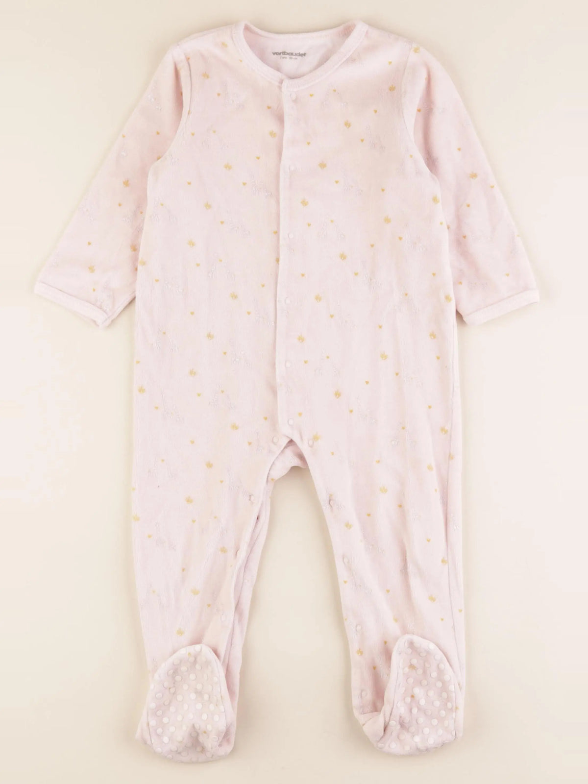 Vertbaudet - pyjama velours rose - 2 ans