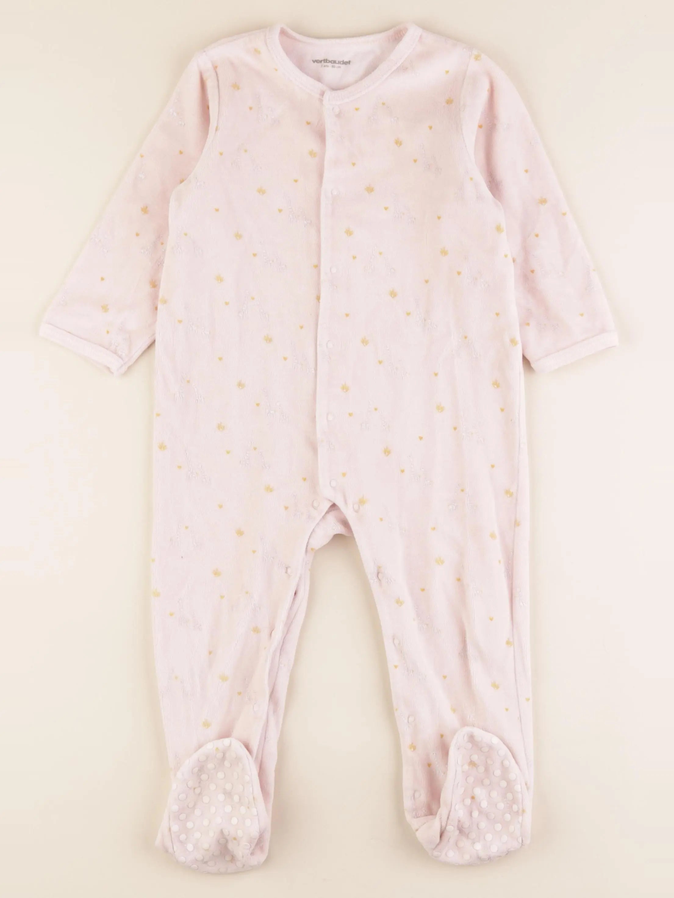 Vertbaudet - pyjama velours rose - 2 ans