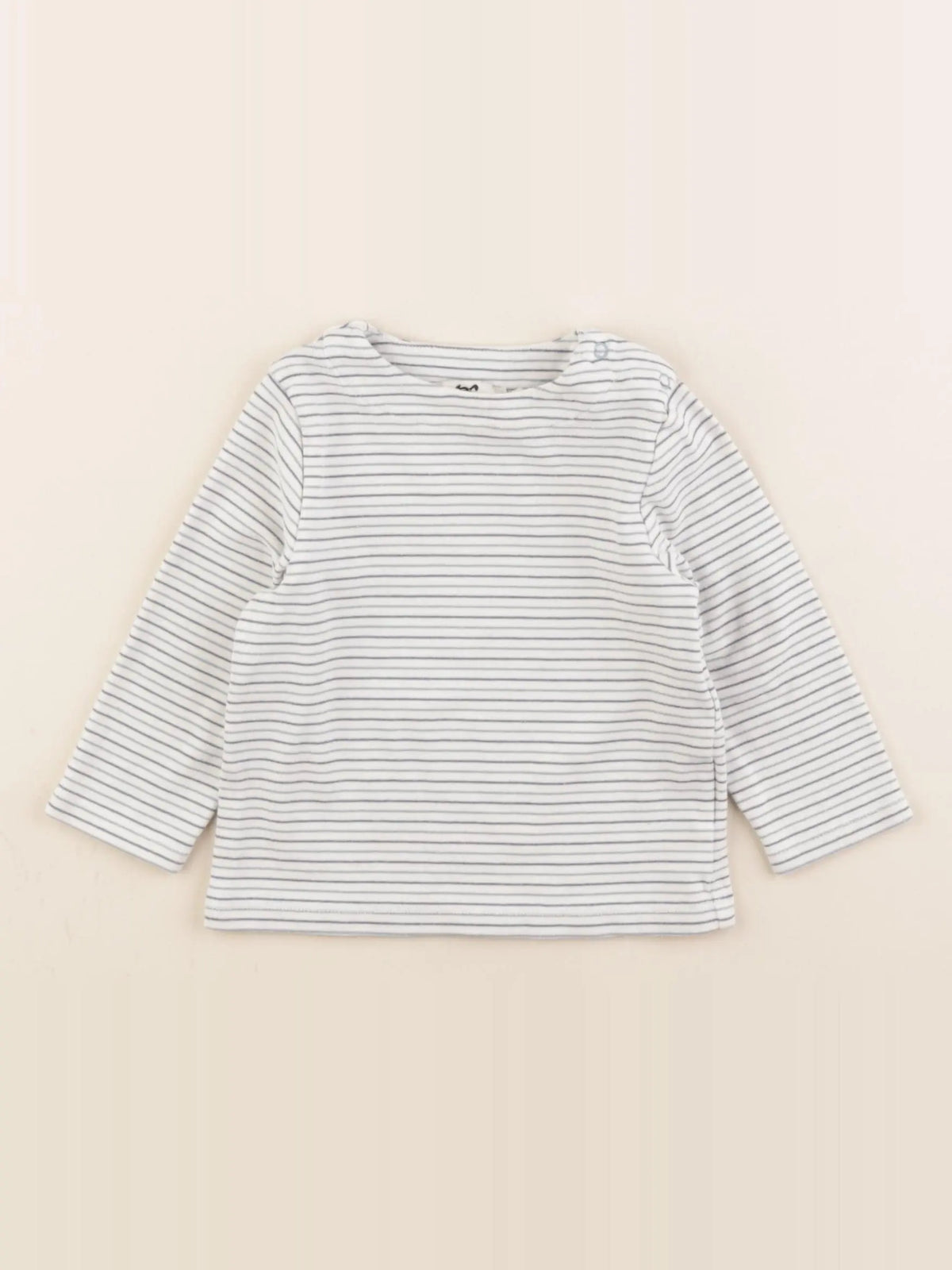 Cyrillus - tee-shirt bleu, blanc - 12 mois
