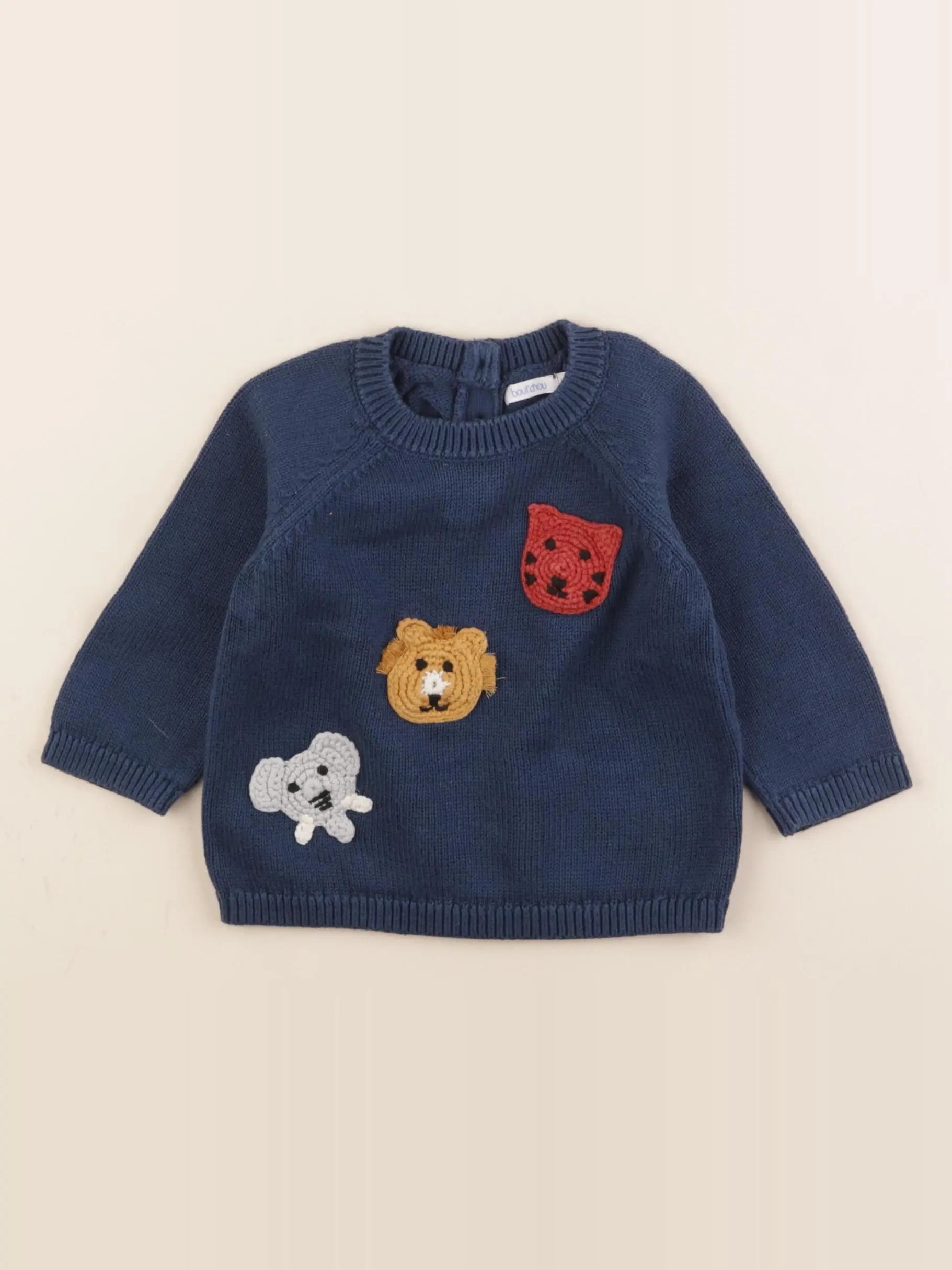 Boutchou - pull bleu - 9 mois