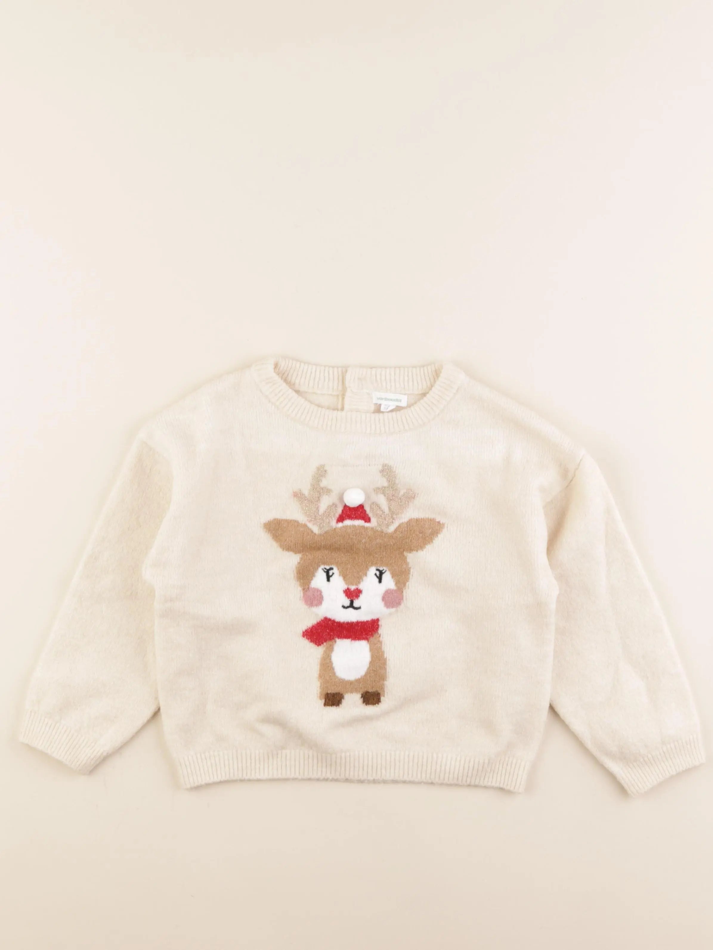 Vertbaudet - pull beige - 3 ans