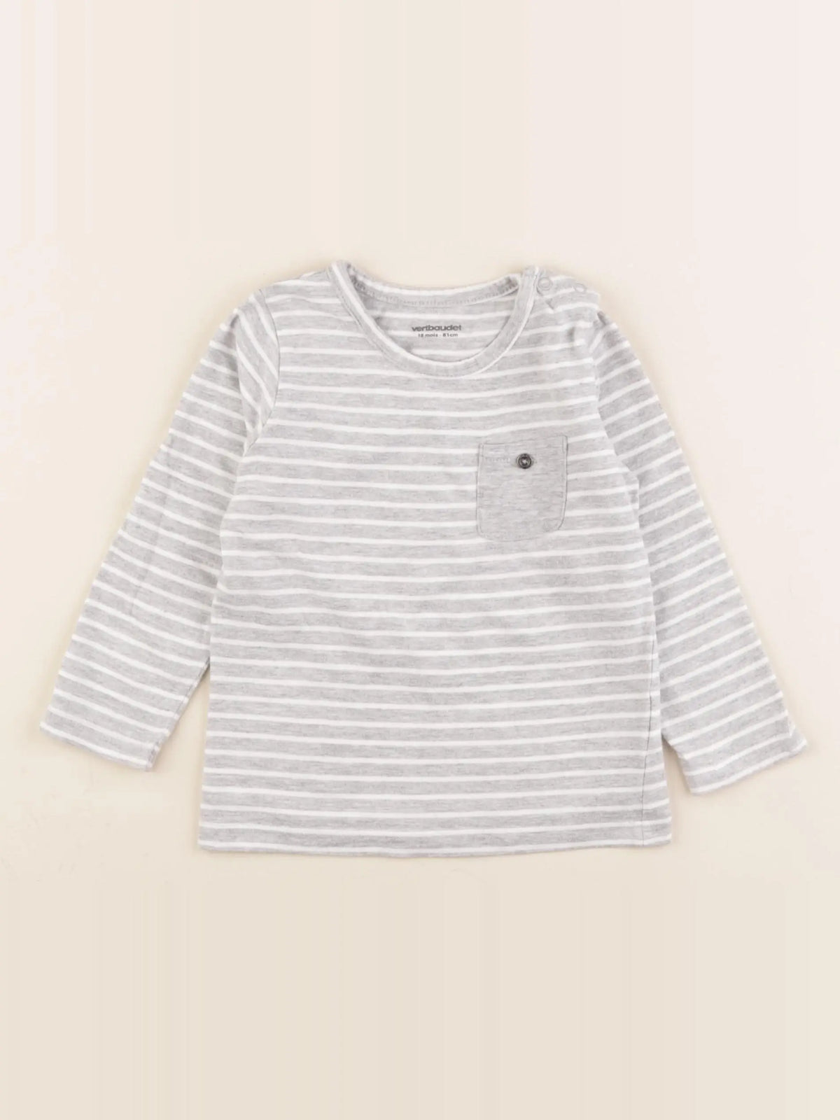 Vertbaudet - tee-shirt gris - 18 mois