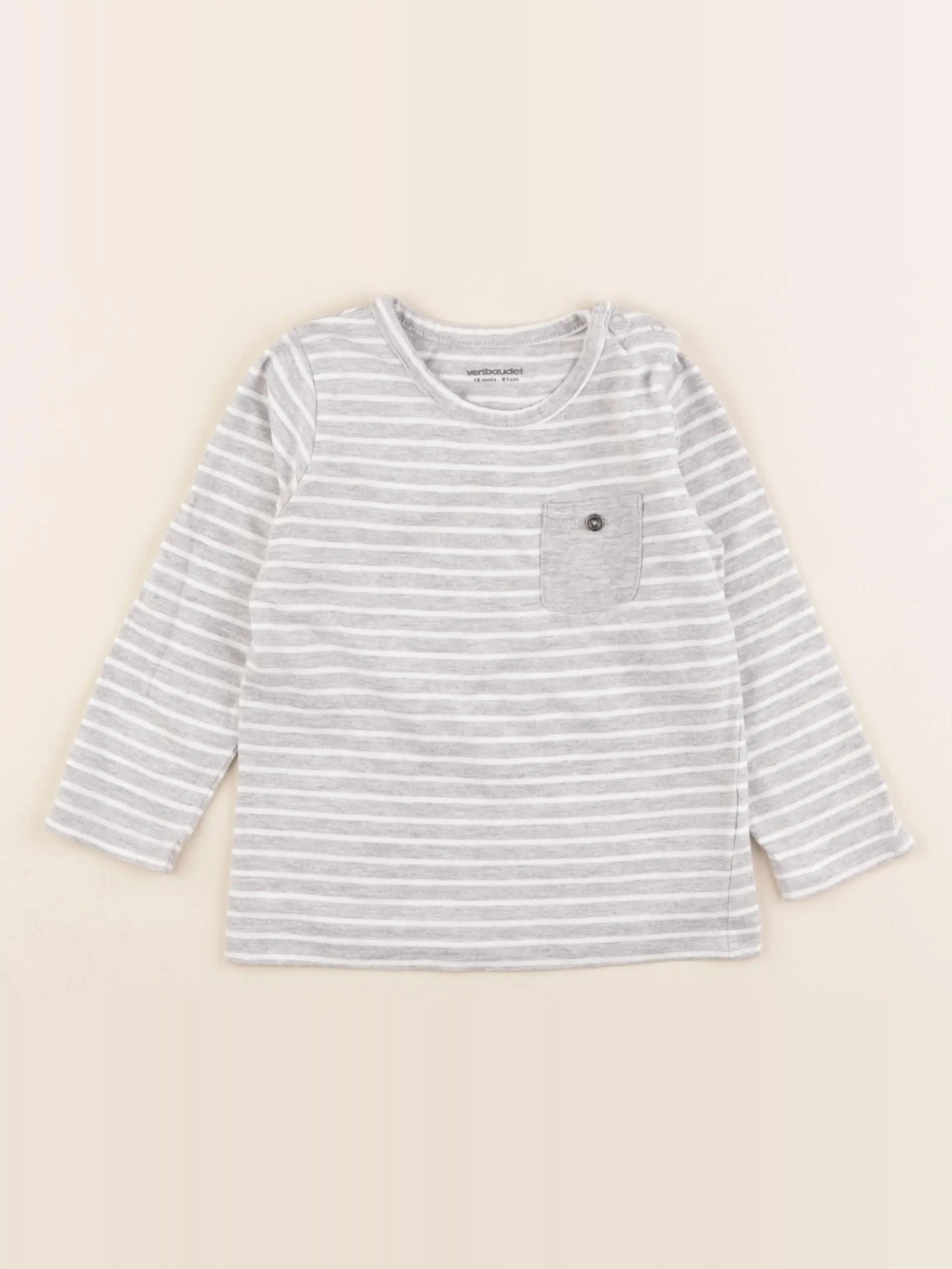 Vertbaudet - tee-shirt gris - 18 mois
