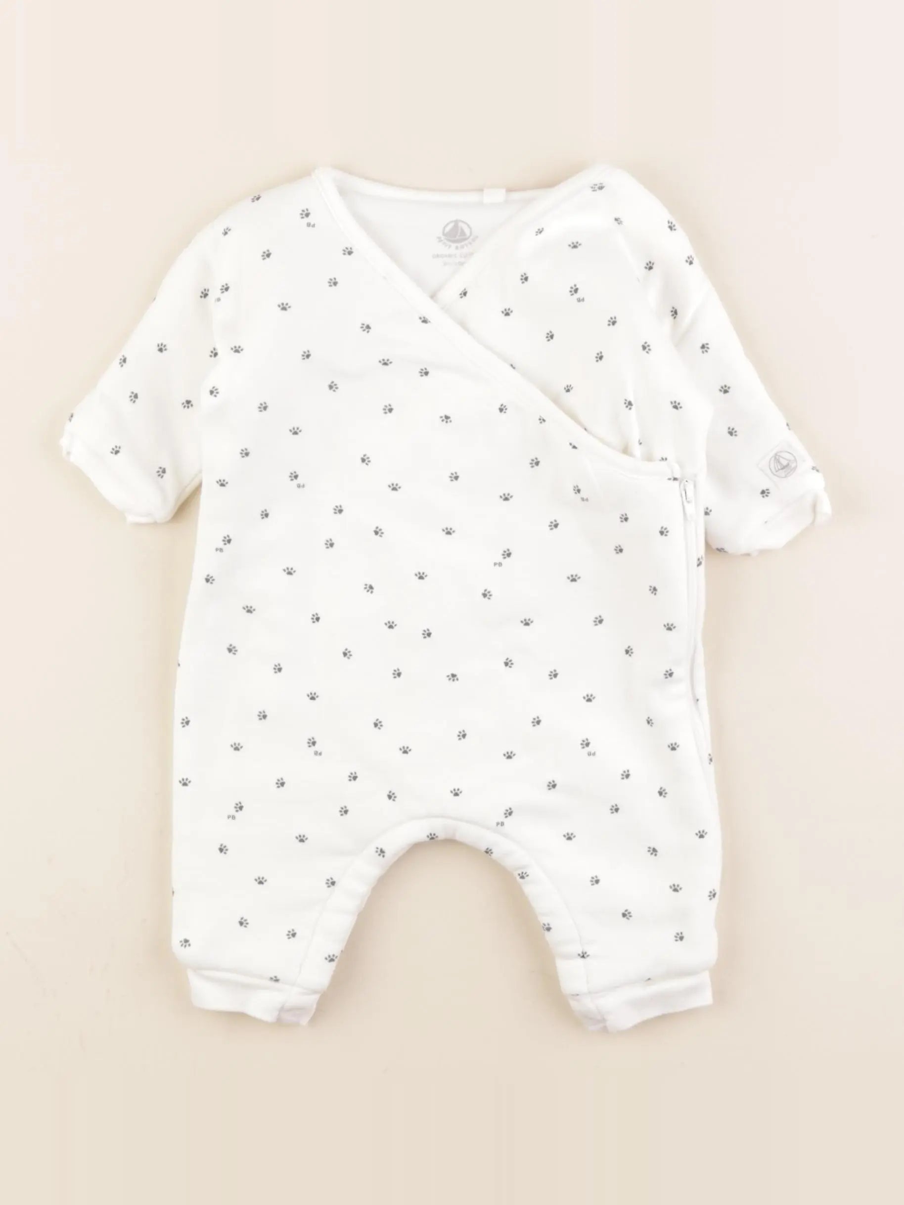 Petit Bateau - pyjama coton blanc - 3 mois