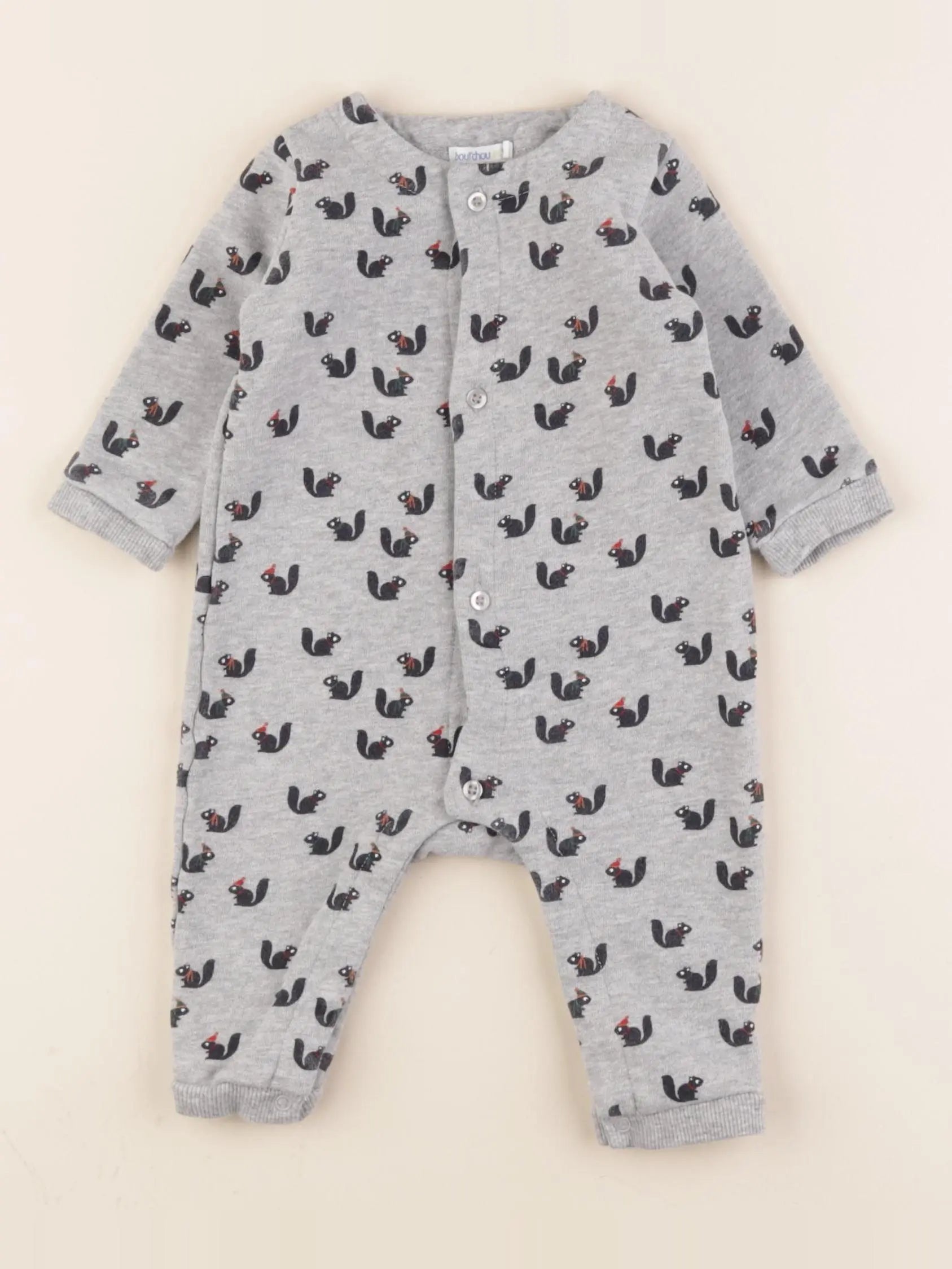 Boutchou - pyjama coton gris - 3 mois