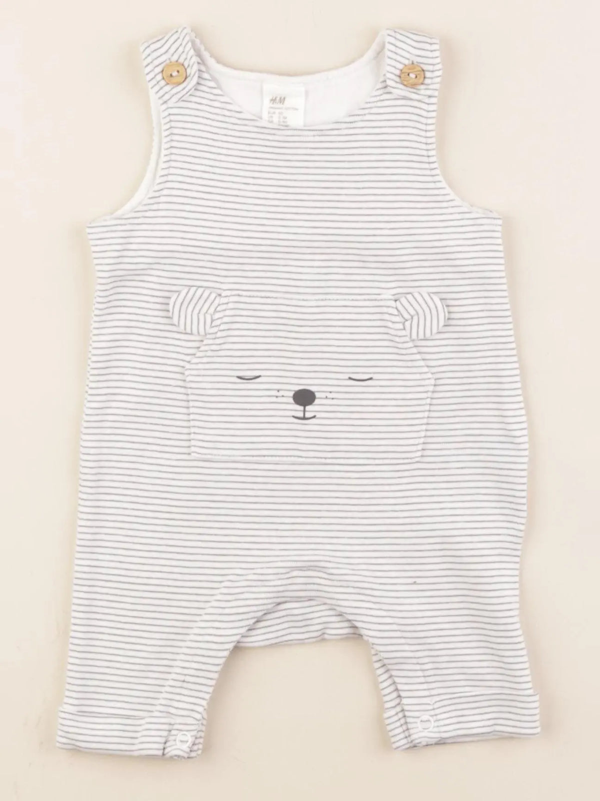 H&M - combinaison blanc, gris - 0/1 mois