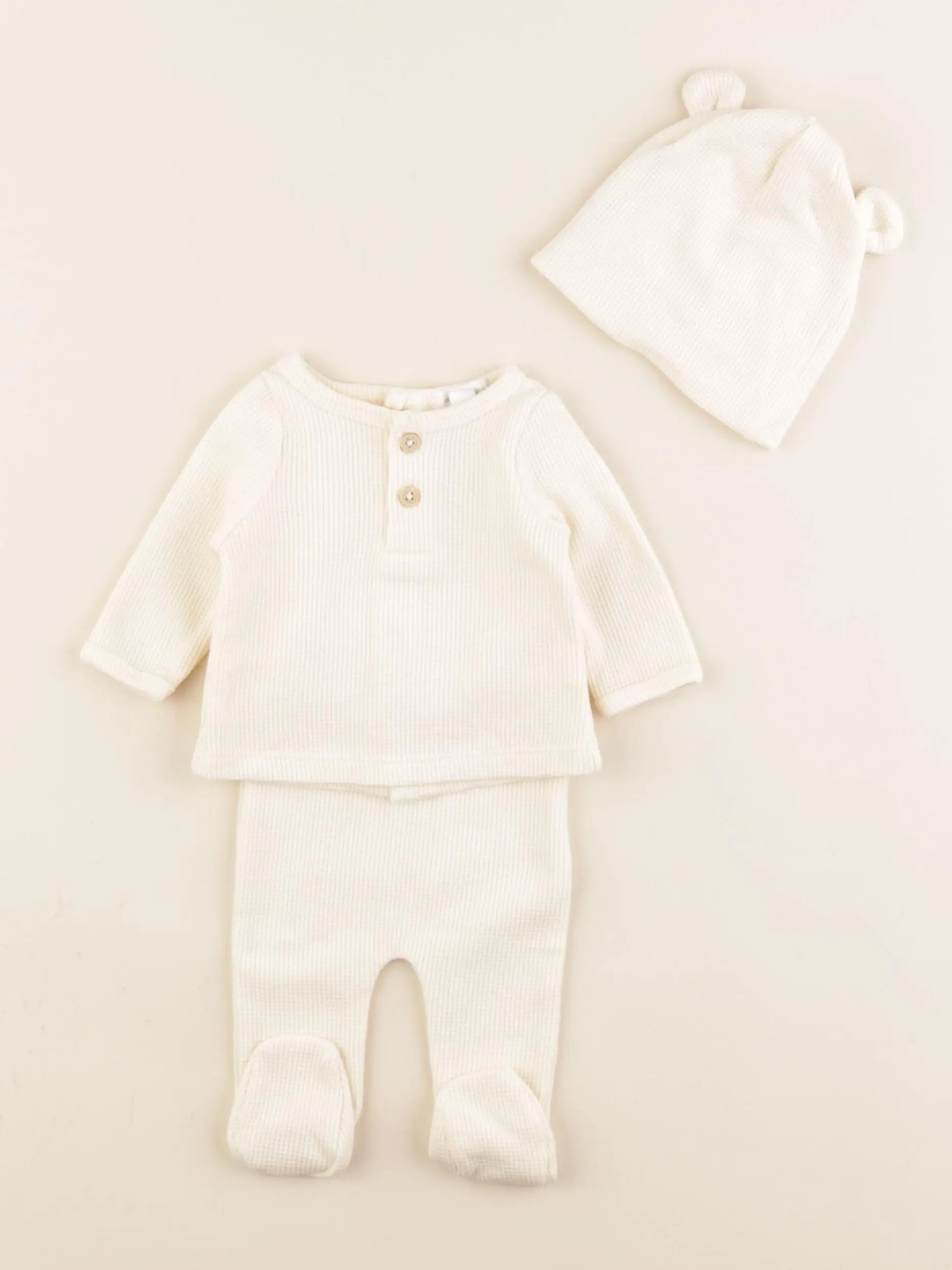 Vertbaudet - ensemble beige - 0 mois