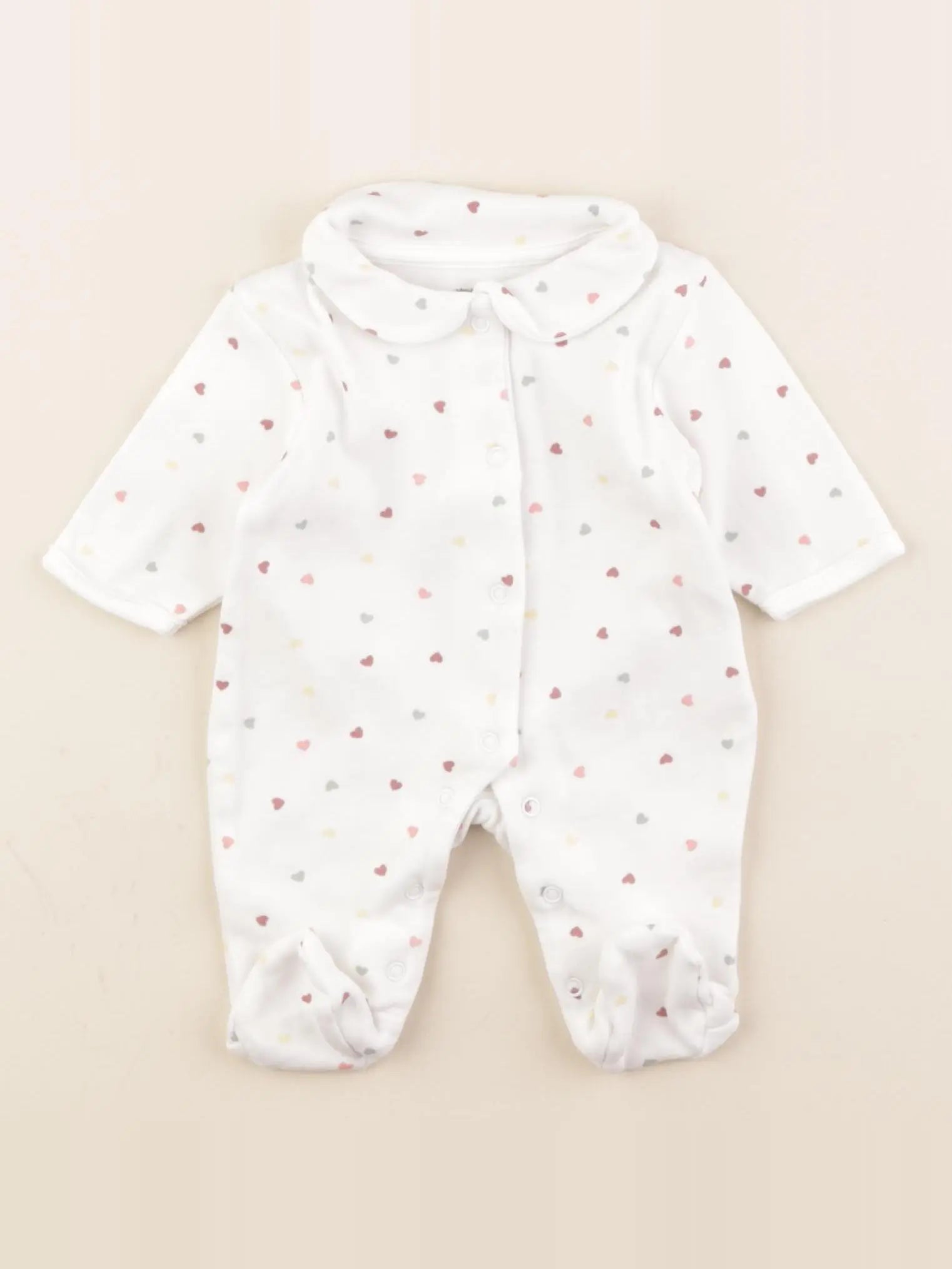 Vertbaudet - pyjama coton blanc, multicolore - 0 mois