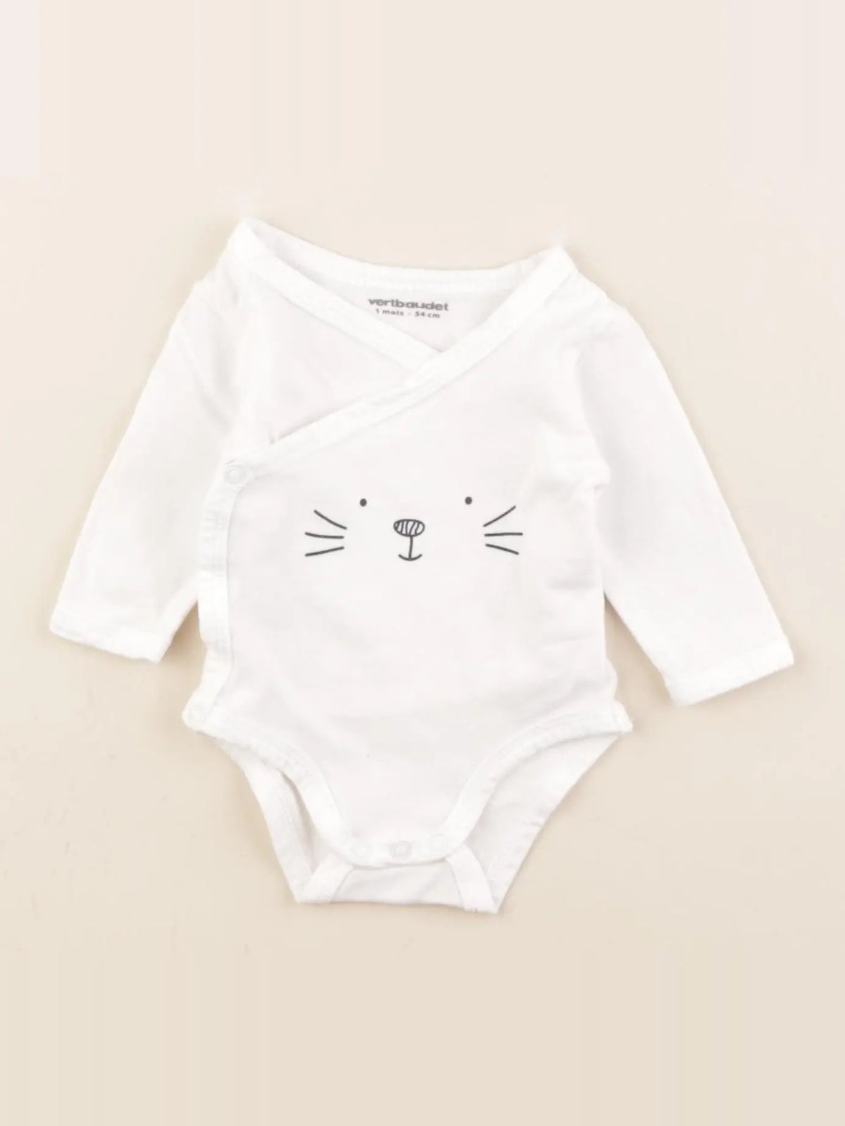 Vertbaudet - body blanc - 1 mois