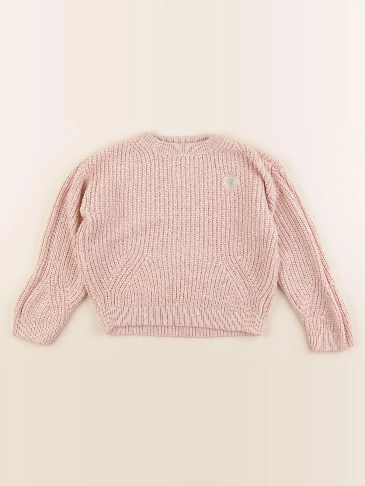 Vertbaudet - pull rose, or - 8 ans