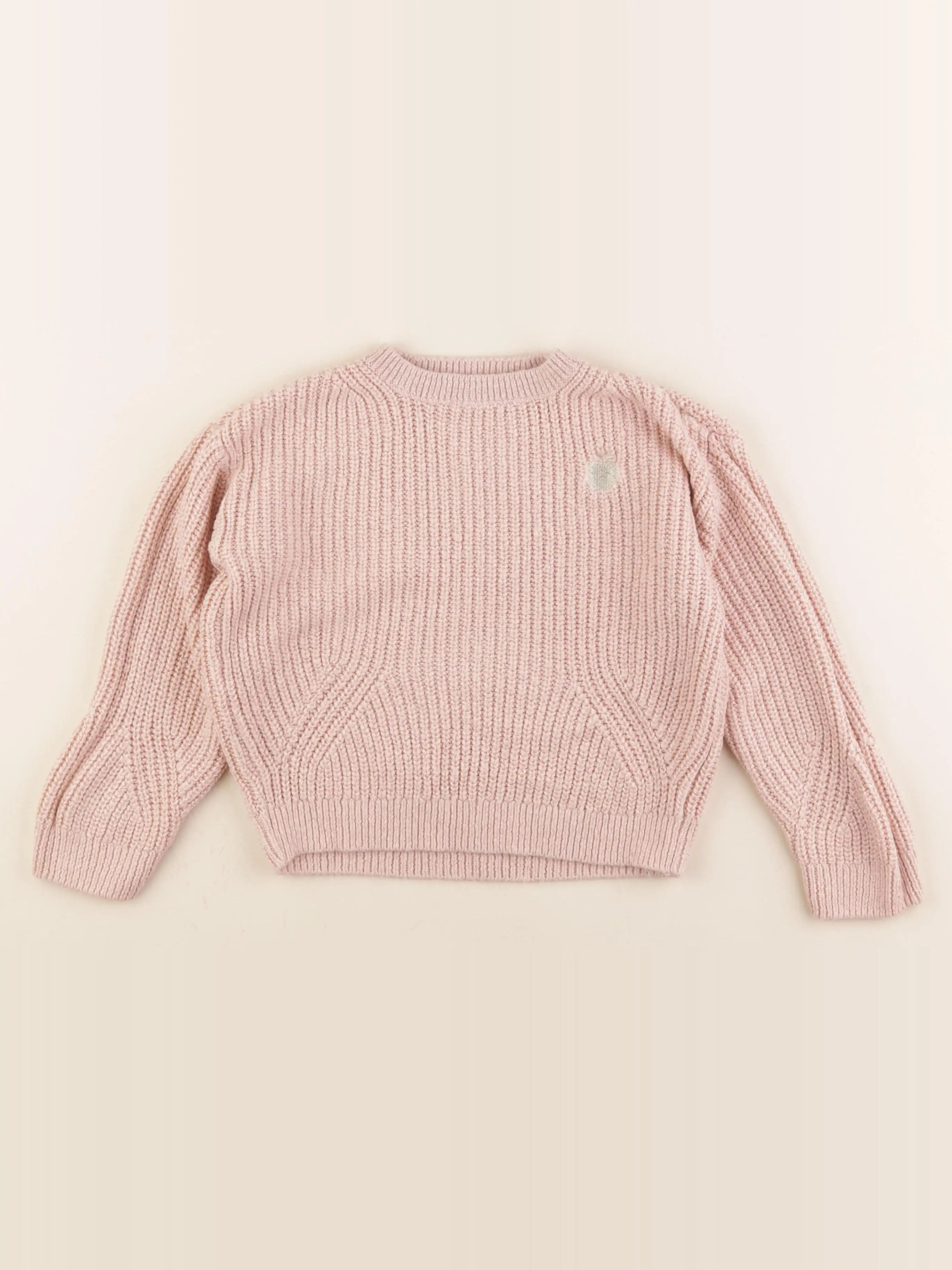 Vertbaudet - pull rose, or - 8 ans