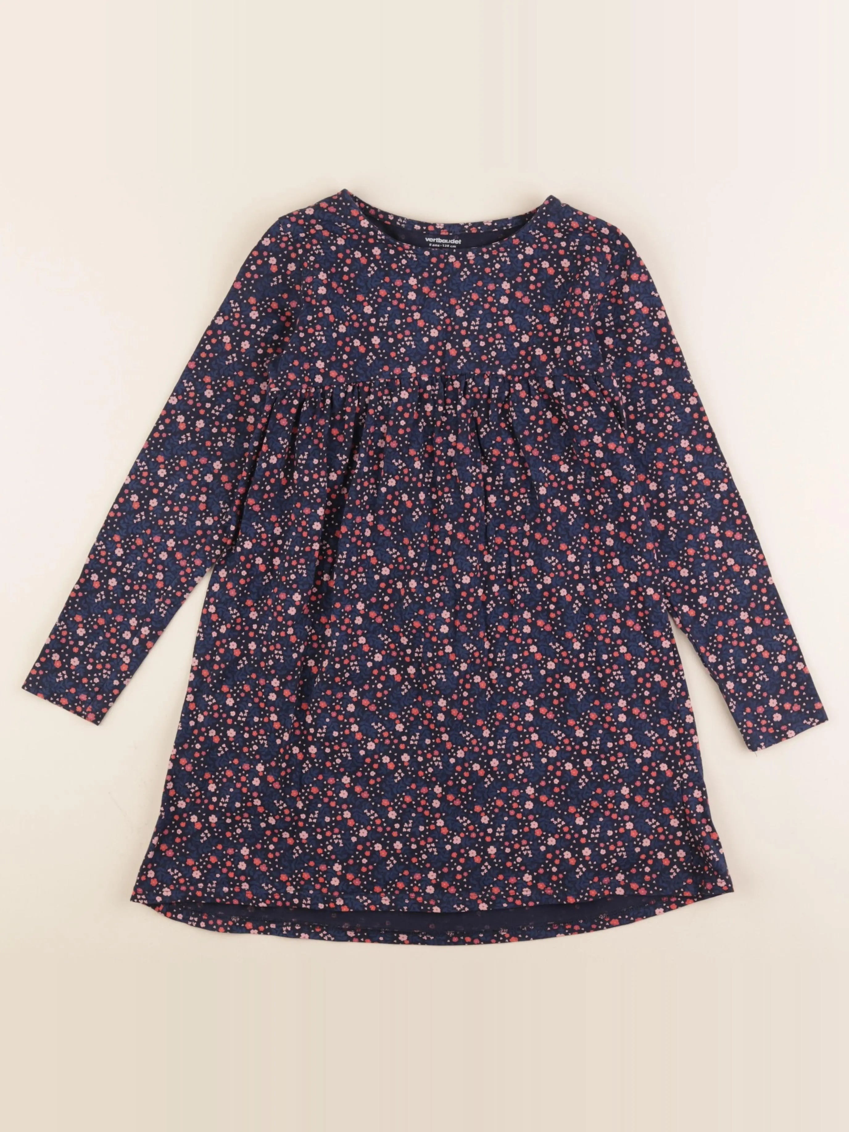Vertbaudet - robe bleu, rose - 8 ans