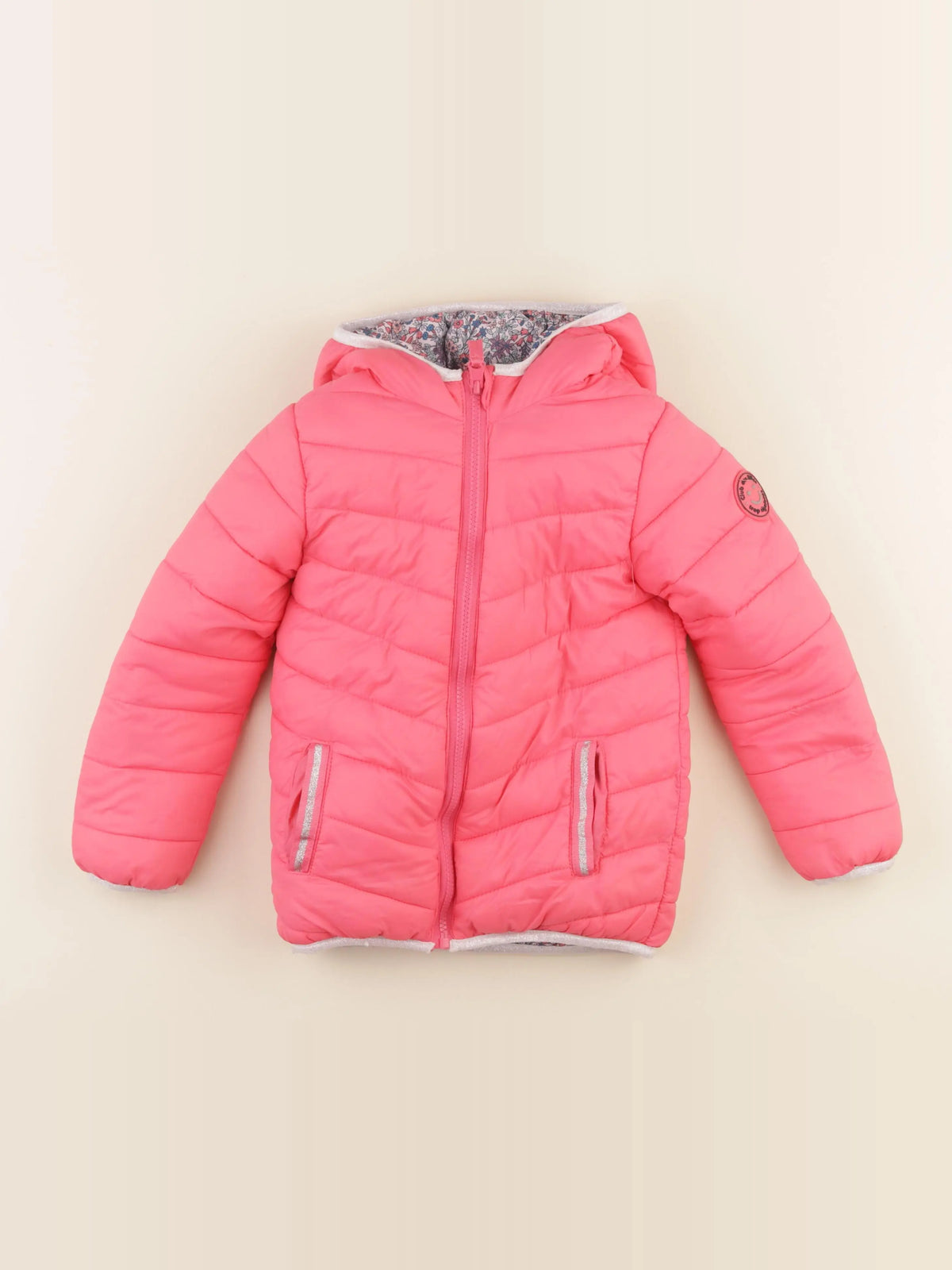 Vertbaudet - doudoune réversible rose - 7 ans