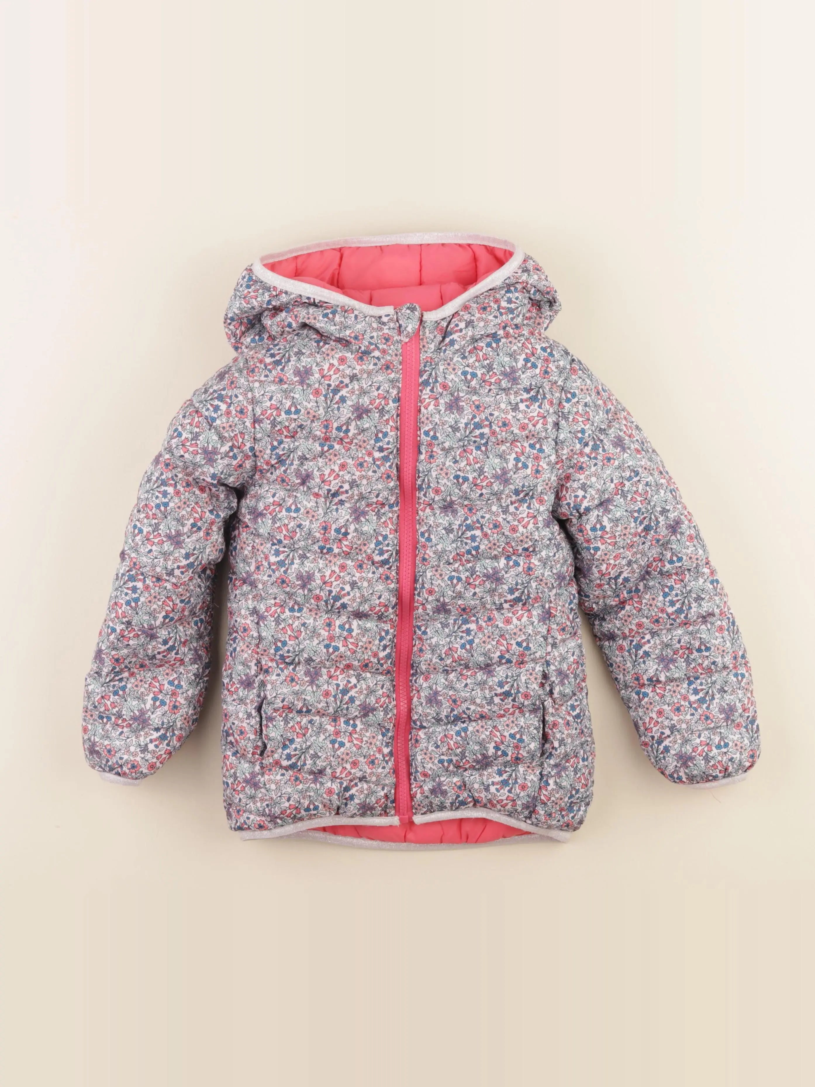 Vertbaudet - doudoune réversible rose - 7 ans