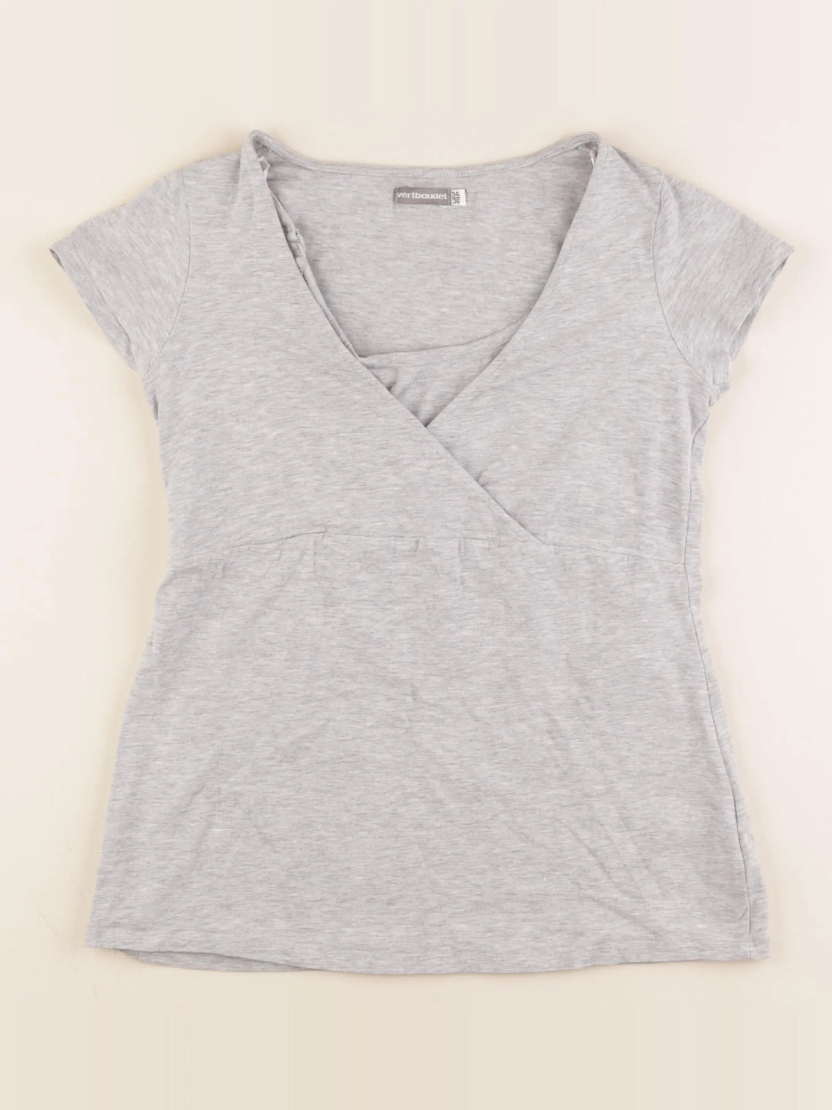 Vertbaudet - tee-shirt grossesse, allaitement gris - 34 à 36